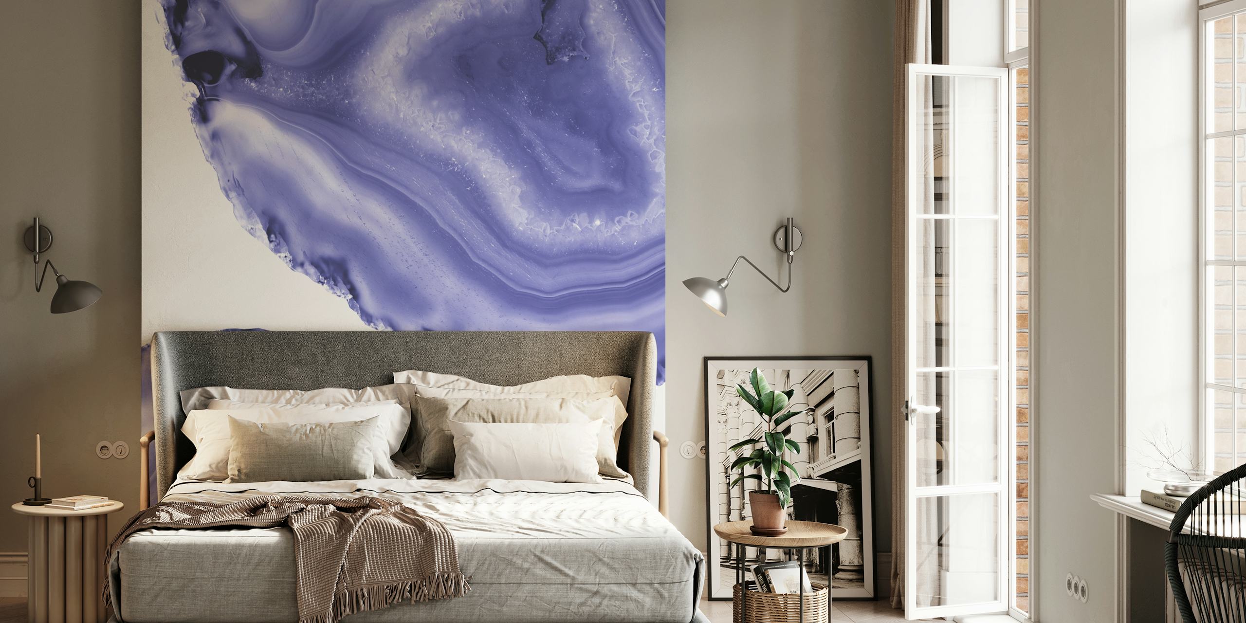 Veggmaleri med periwinkle agatmønster