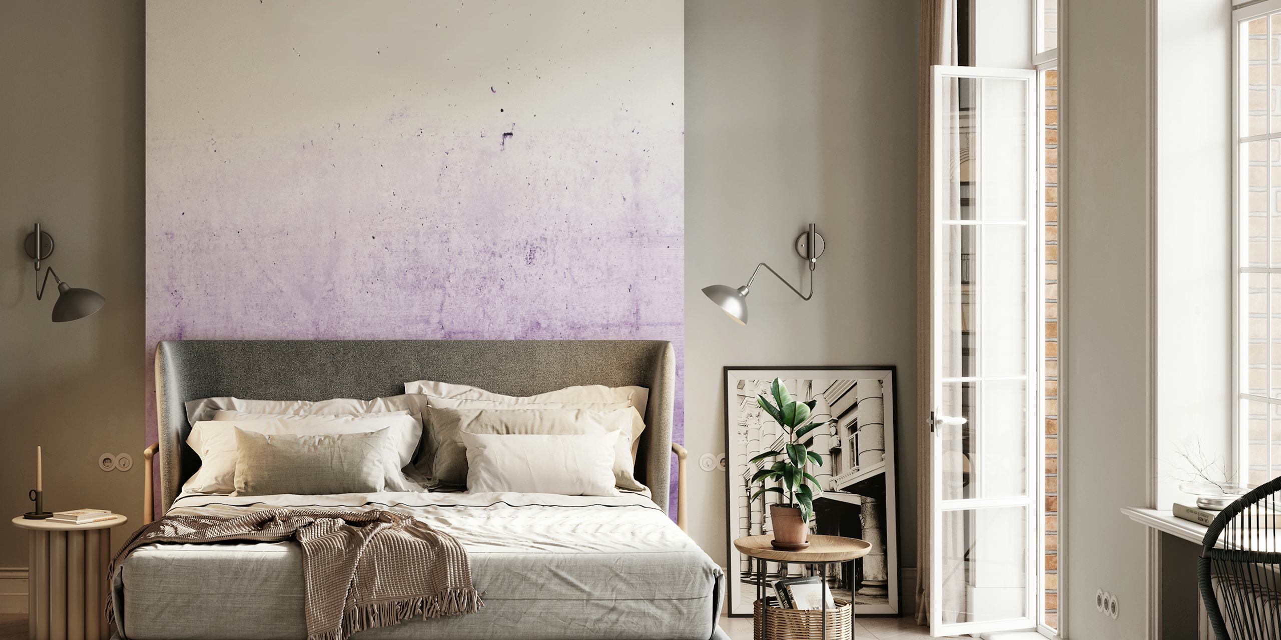 Radiant Orchid Ombre Concrete tapet i et rum