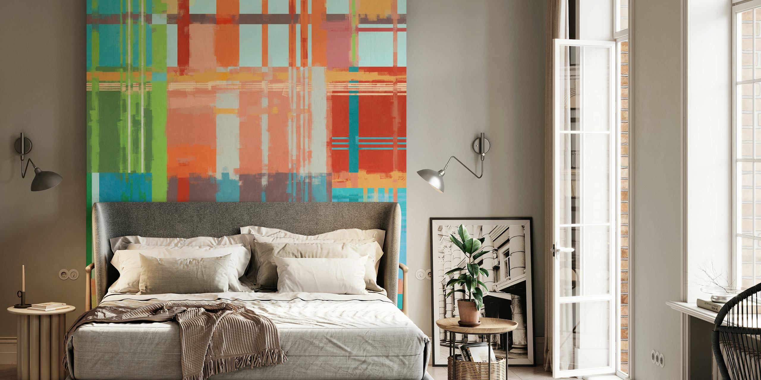 Interlaced kolorowa tapeta w pokoju