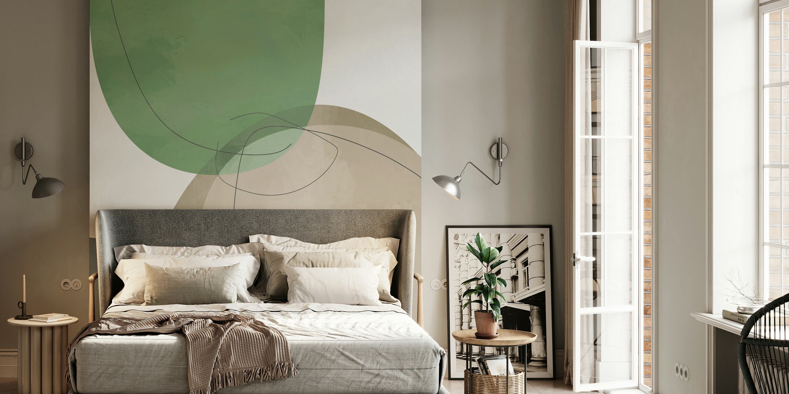 Overlapping Parts 6 wallpaper in a modern room