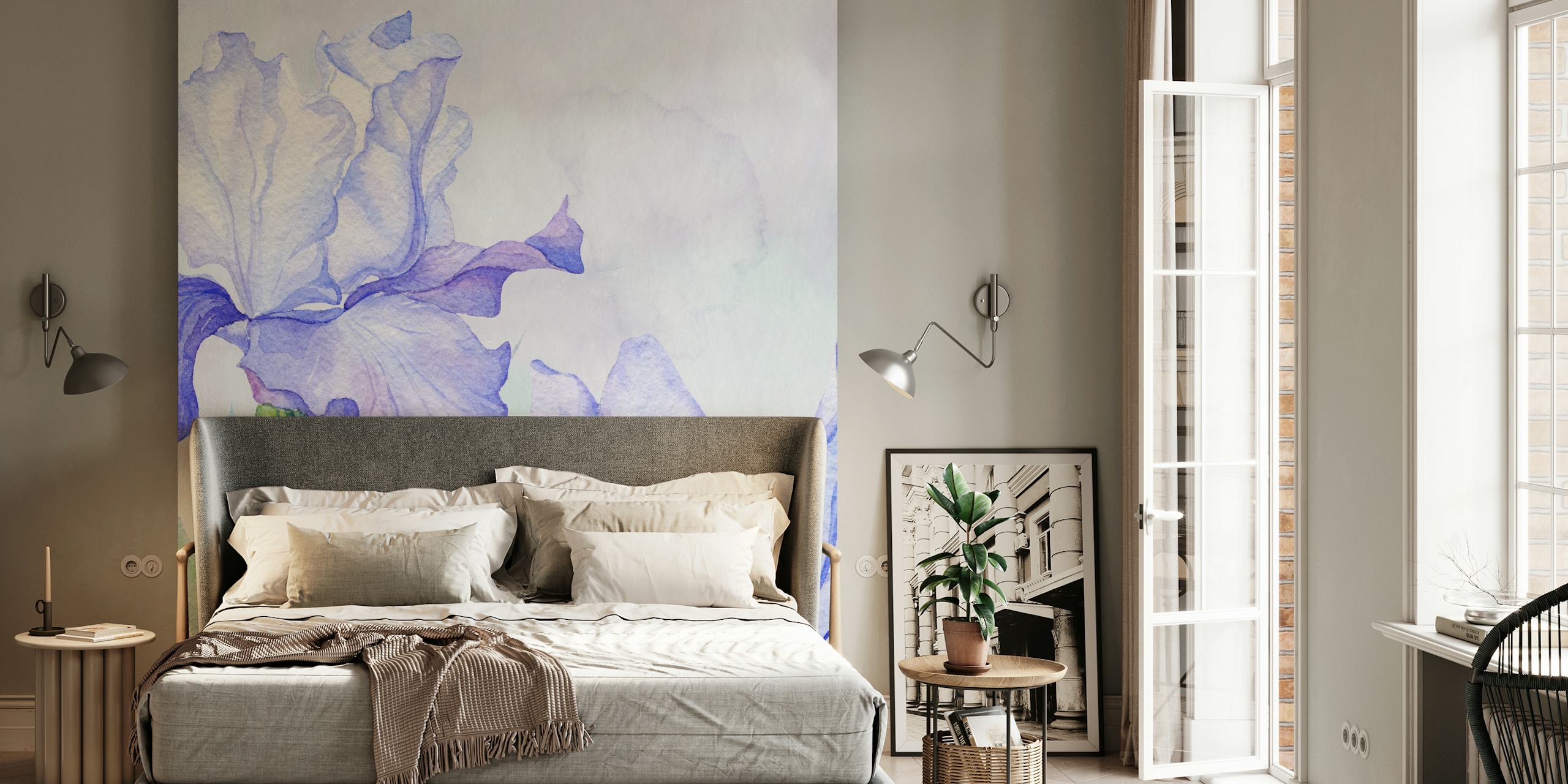 High-quality Watercolor Iris wall mural