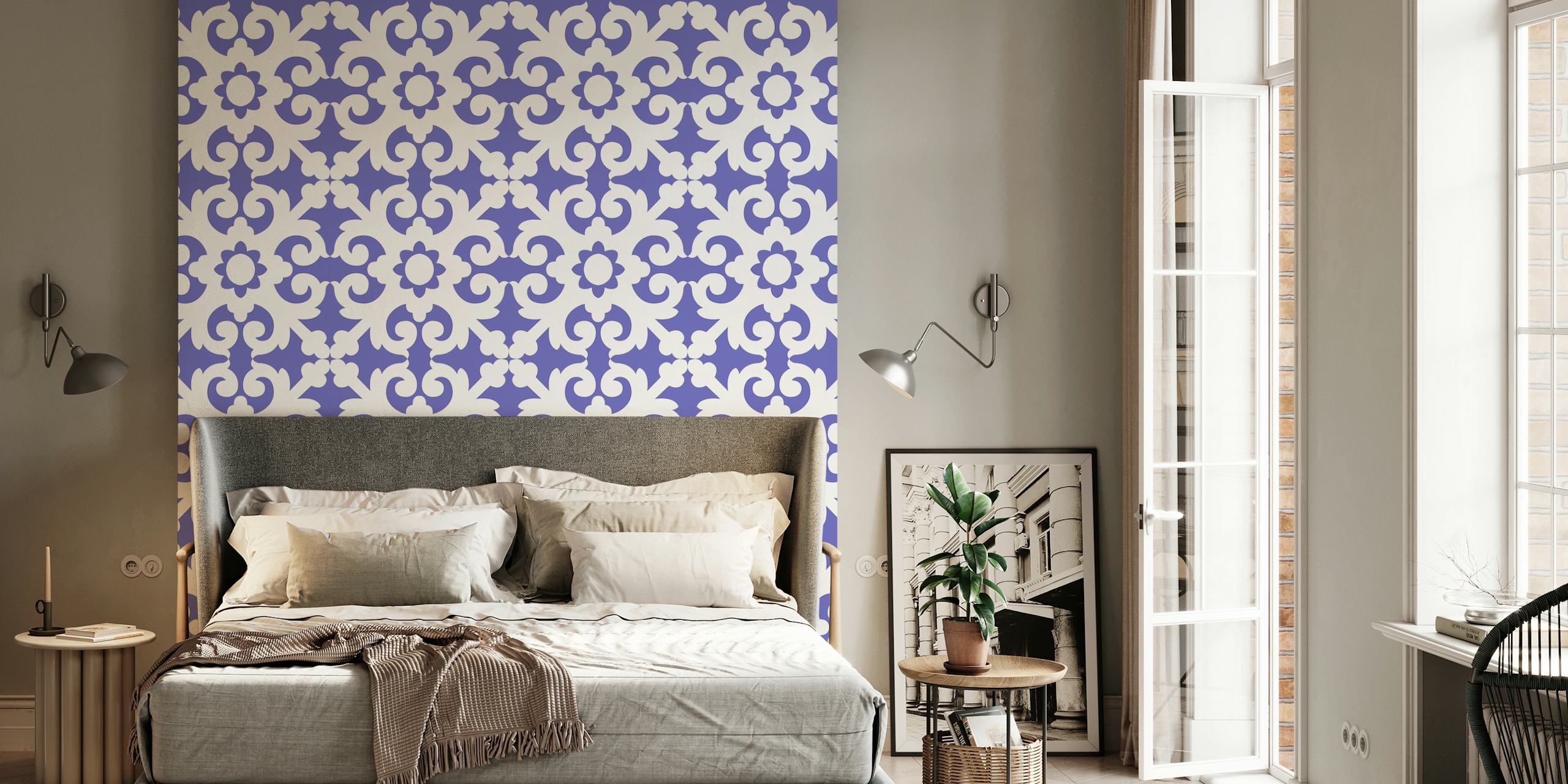 Tapeta Turkish Very Peri White Mosaic v místnosti