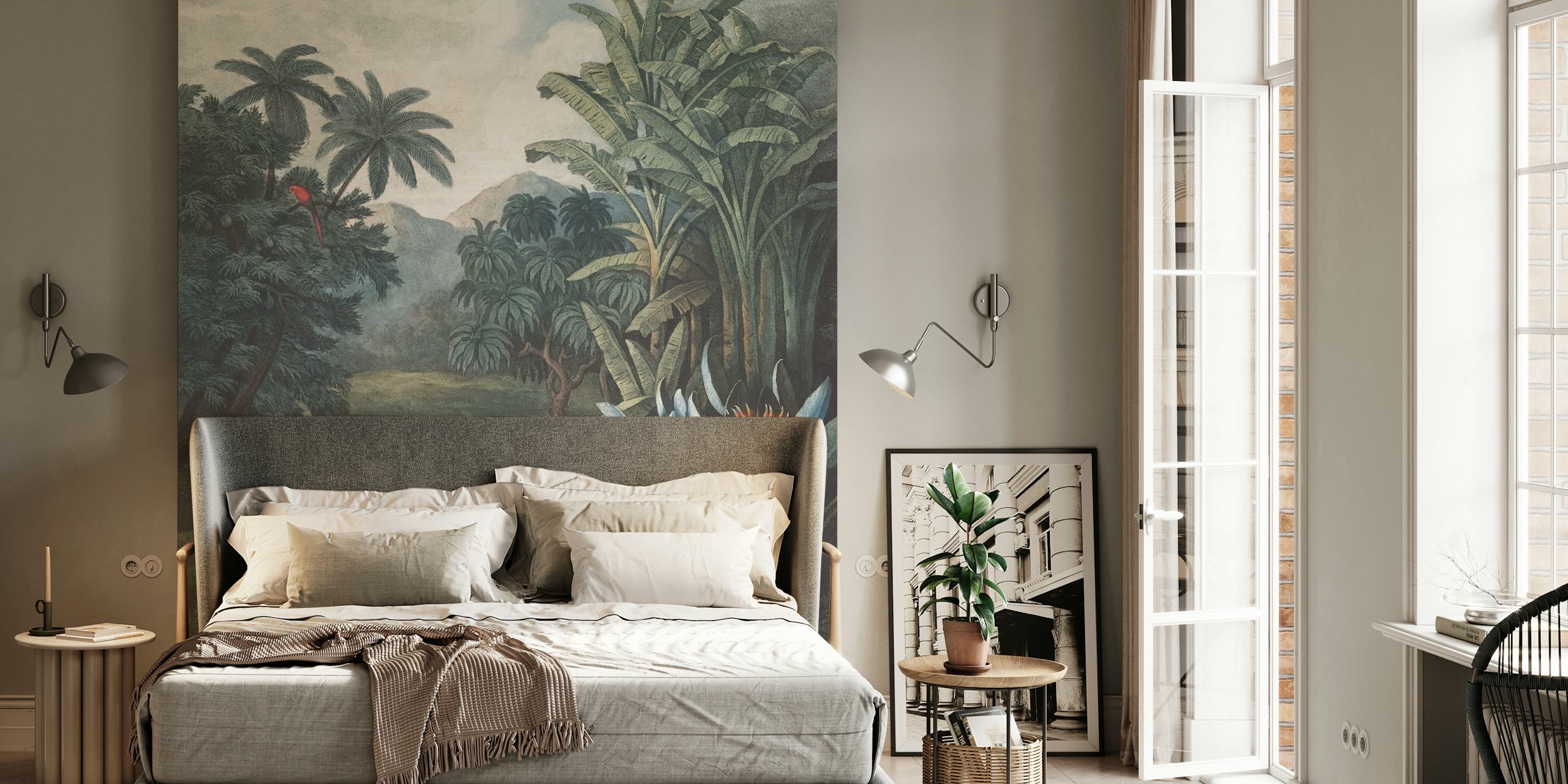Tropical Lake wallpaper in a room setting