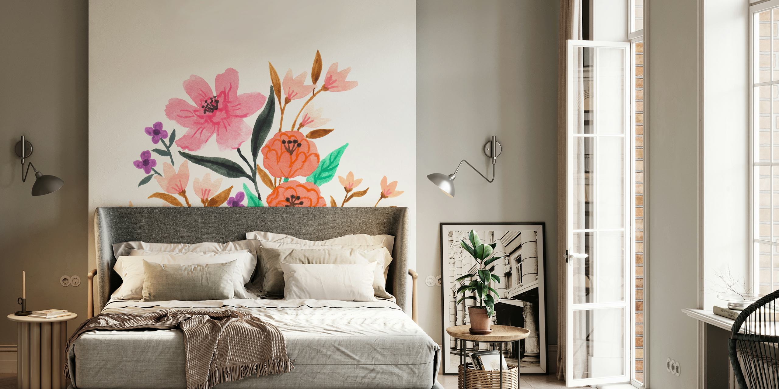 Fleur tapeta Pastel Bloom v místnosti