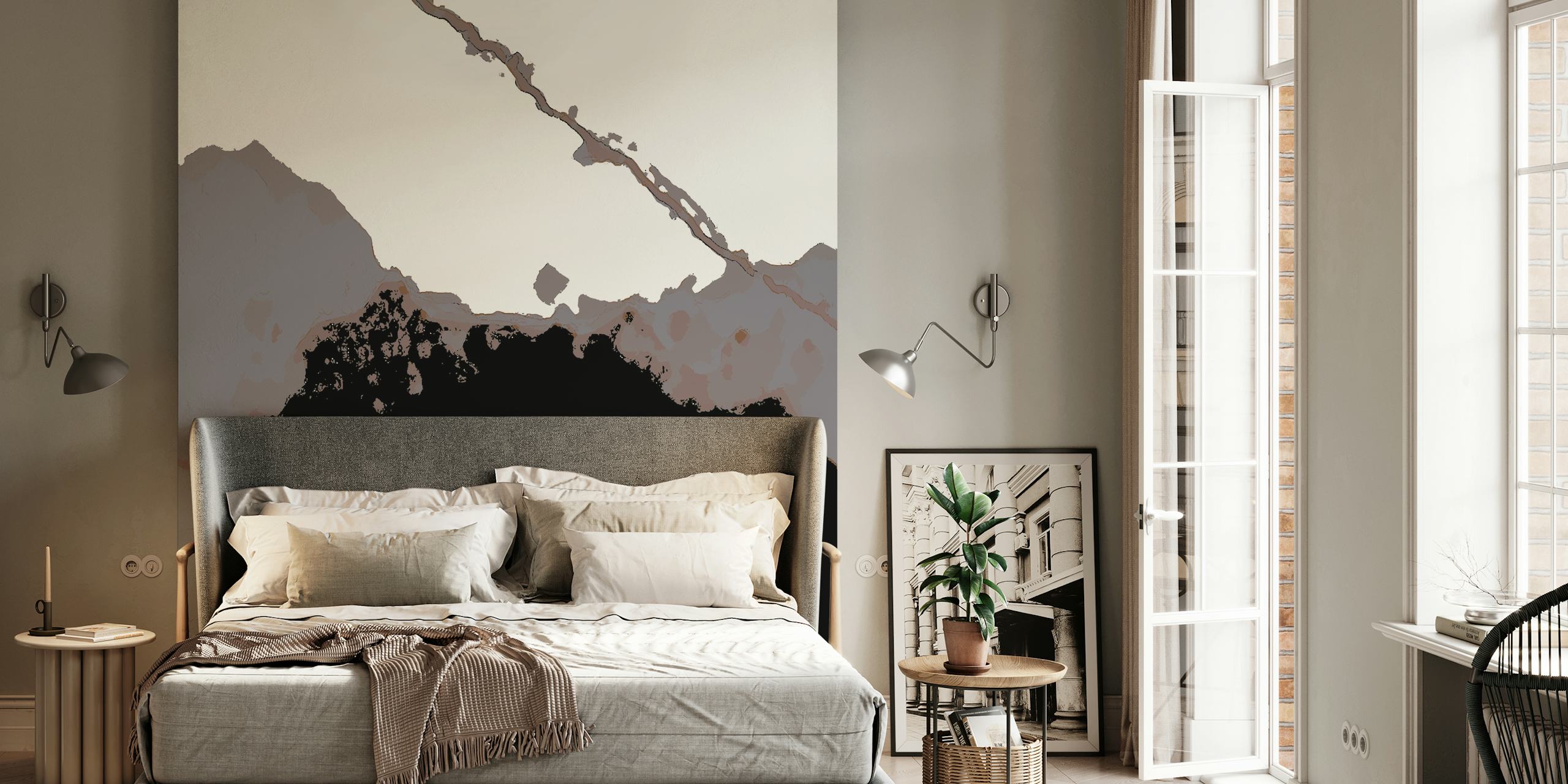 Ταπετσαρία Organic Nr 16 Shape Abstract σε ένα δωμάτιο