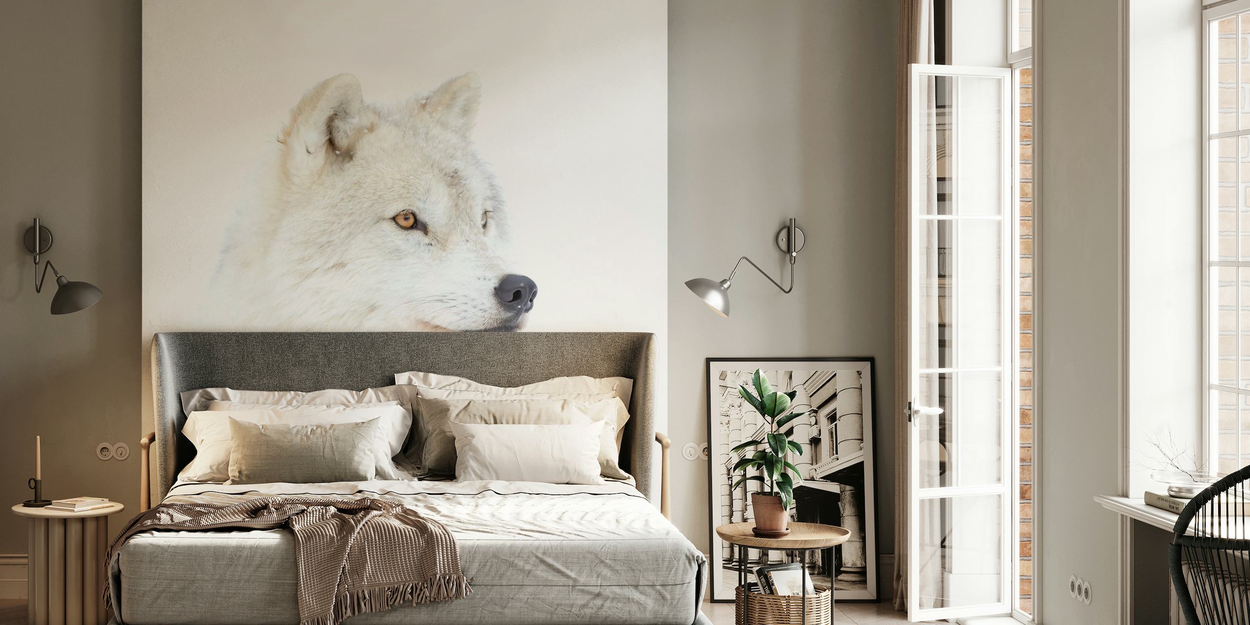 Portrait of an Arctic Wolf papel de parede