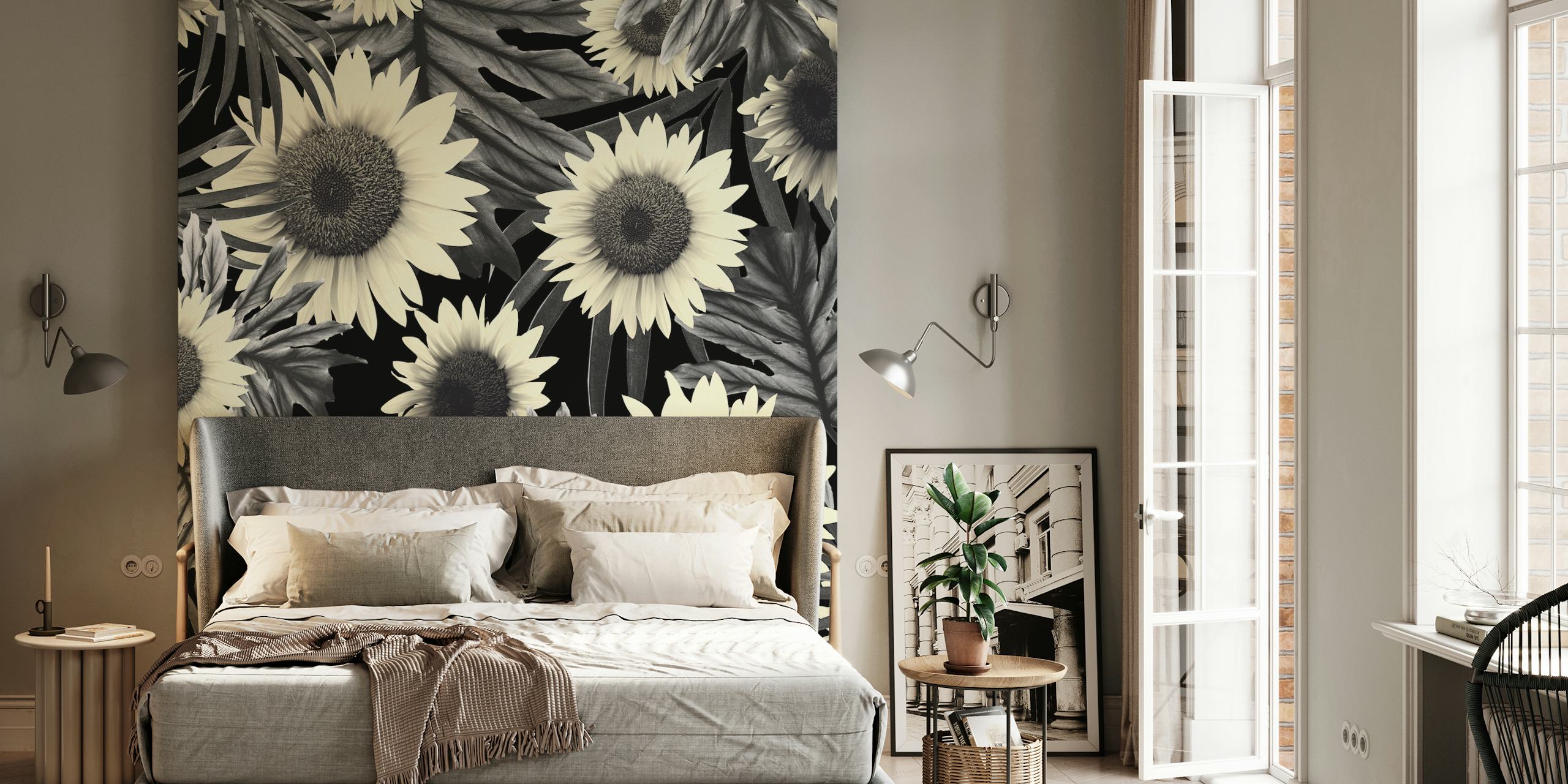 Tapeta Tropical Sunflower Jungle v pokoji