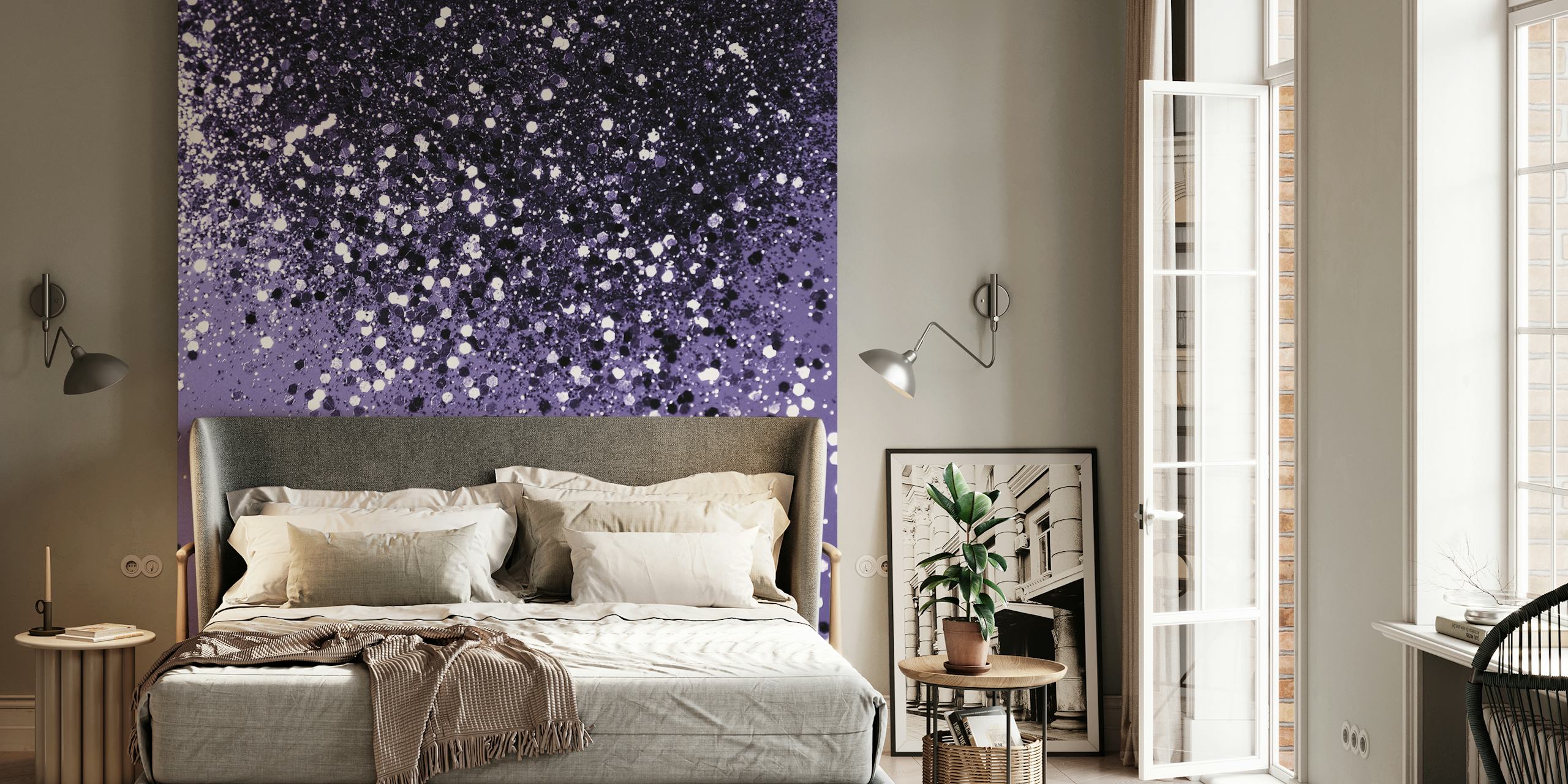 Ultra Violet Glitter Dream 2 Wallpaper In A Room