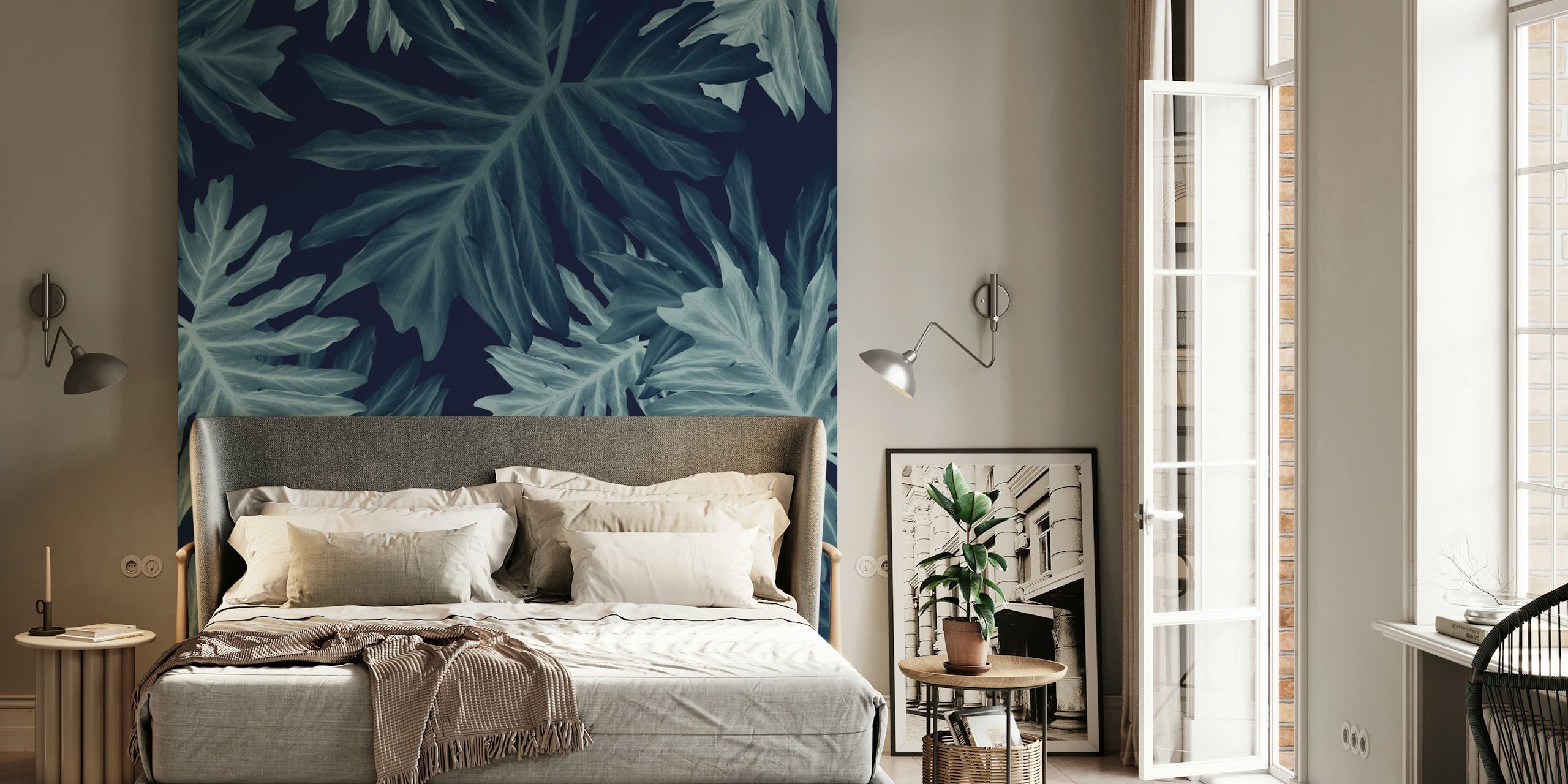 Tropical jungle wallpaper in a room