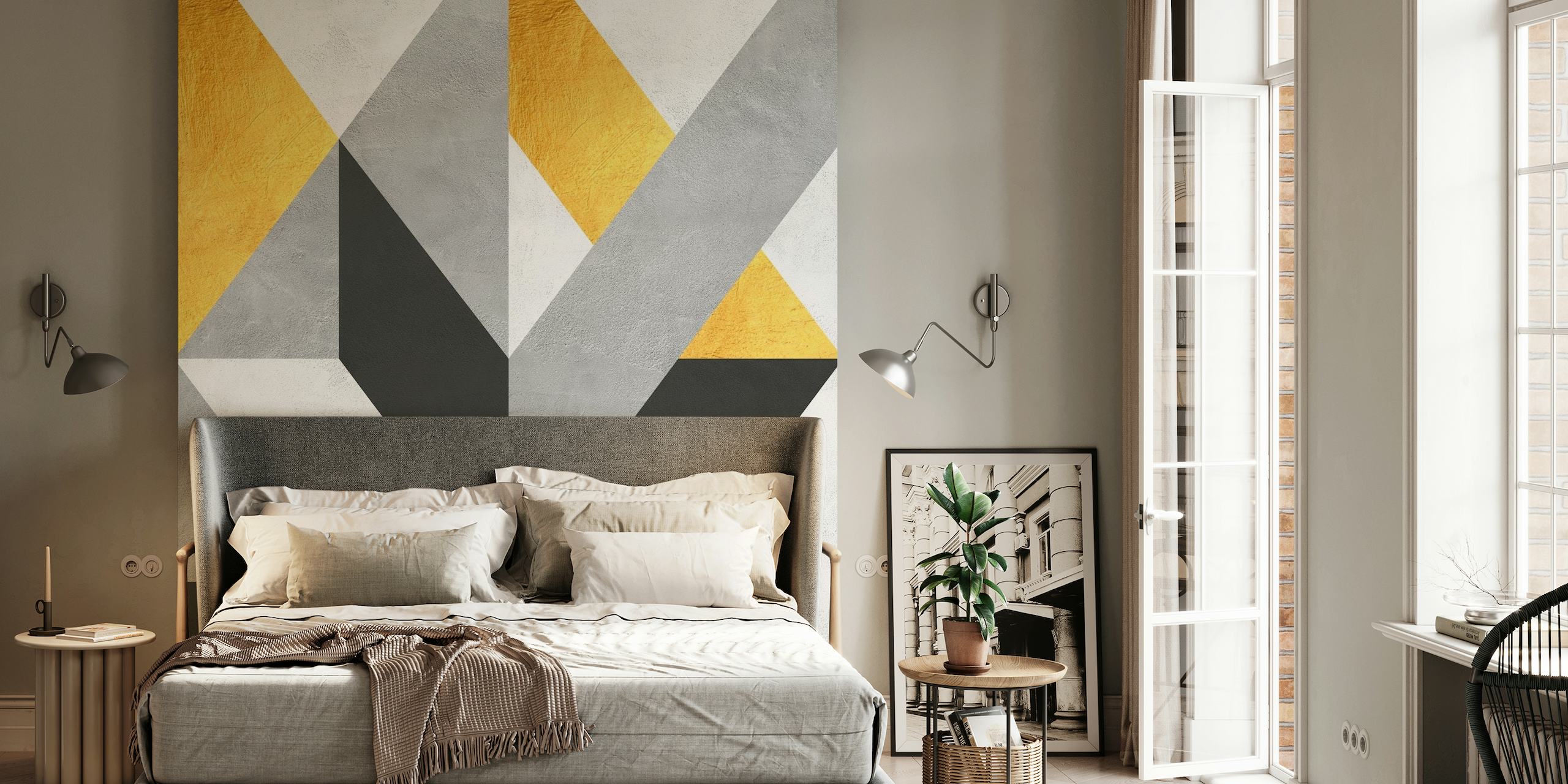 Gold and gray composition III tapeta