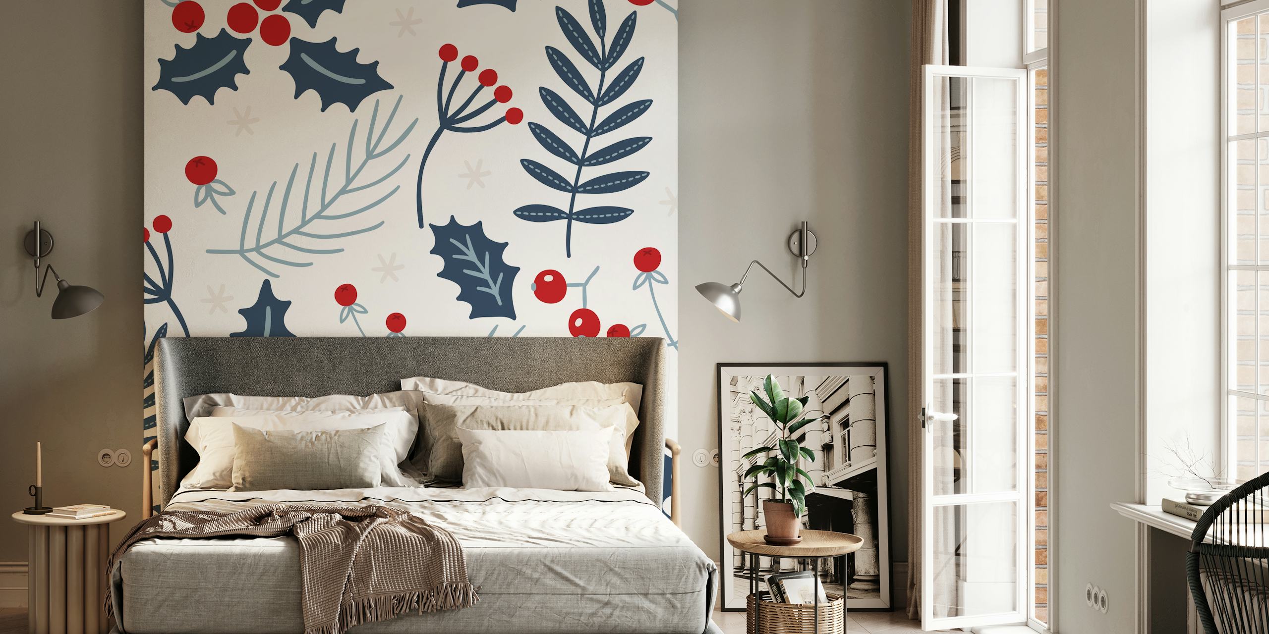 Design tapety Holly And Winter Berries