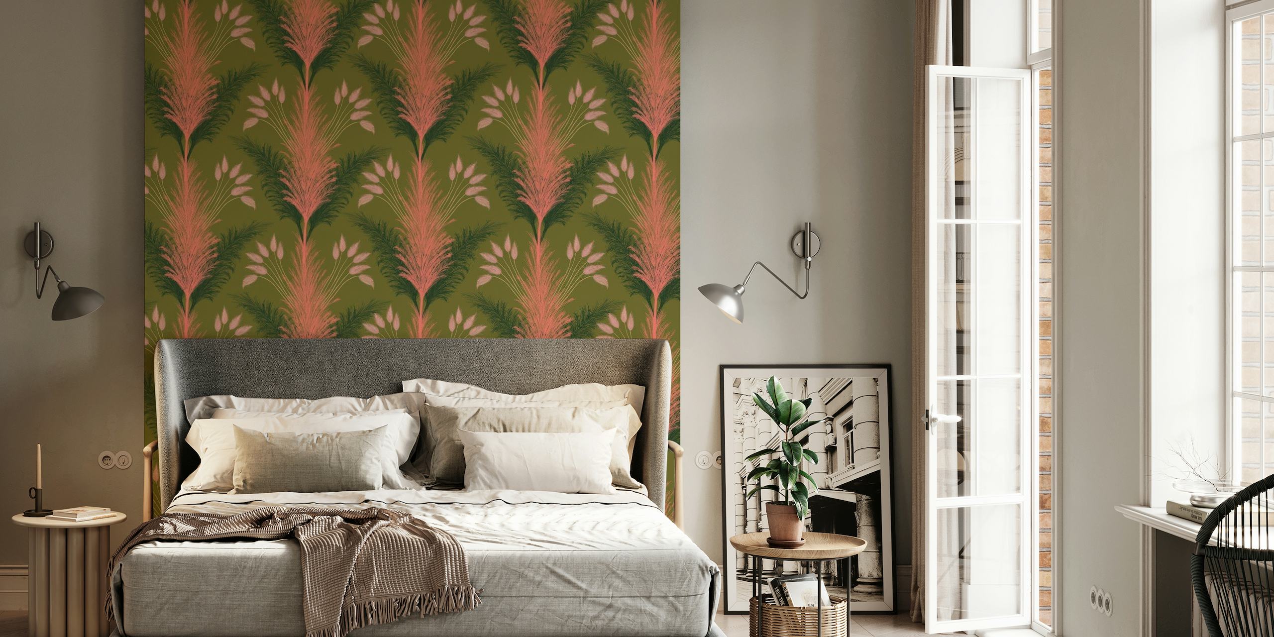 Soothing Pampas Grass mural wallpaper in an inviting room