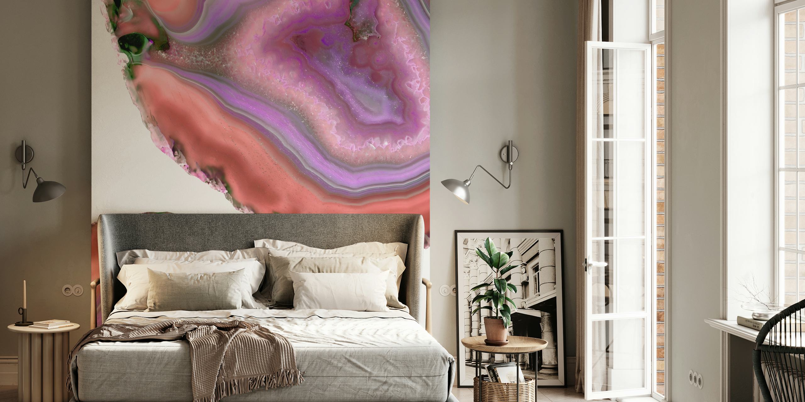 Agate Boho Chic 7 wallpaper displayed in a room