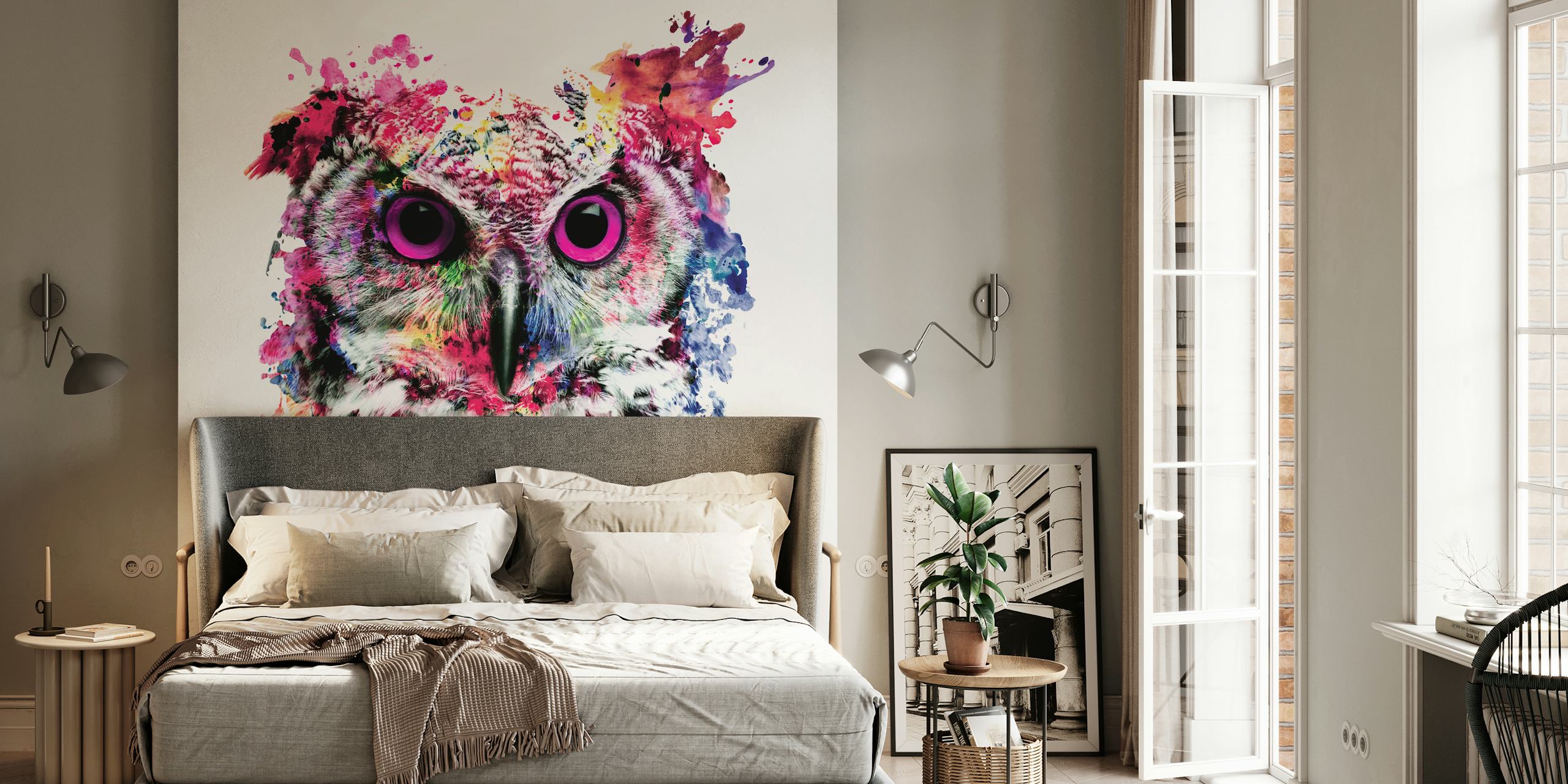 Barevné Watercolor Owl tapety