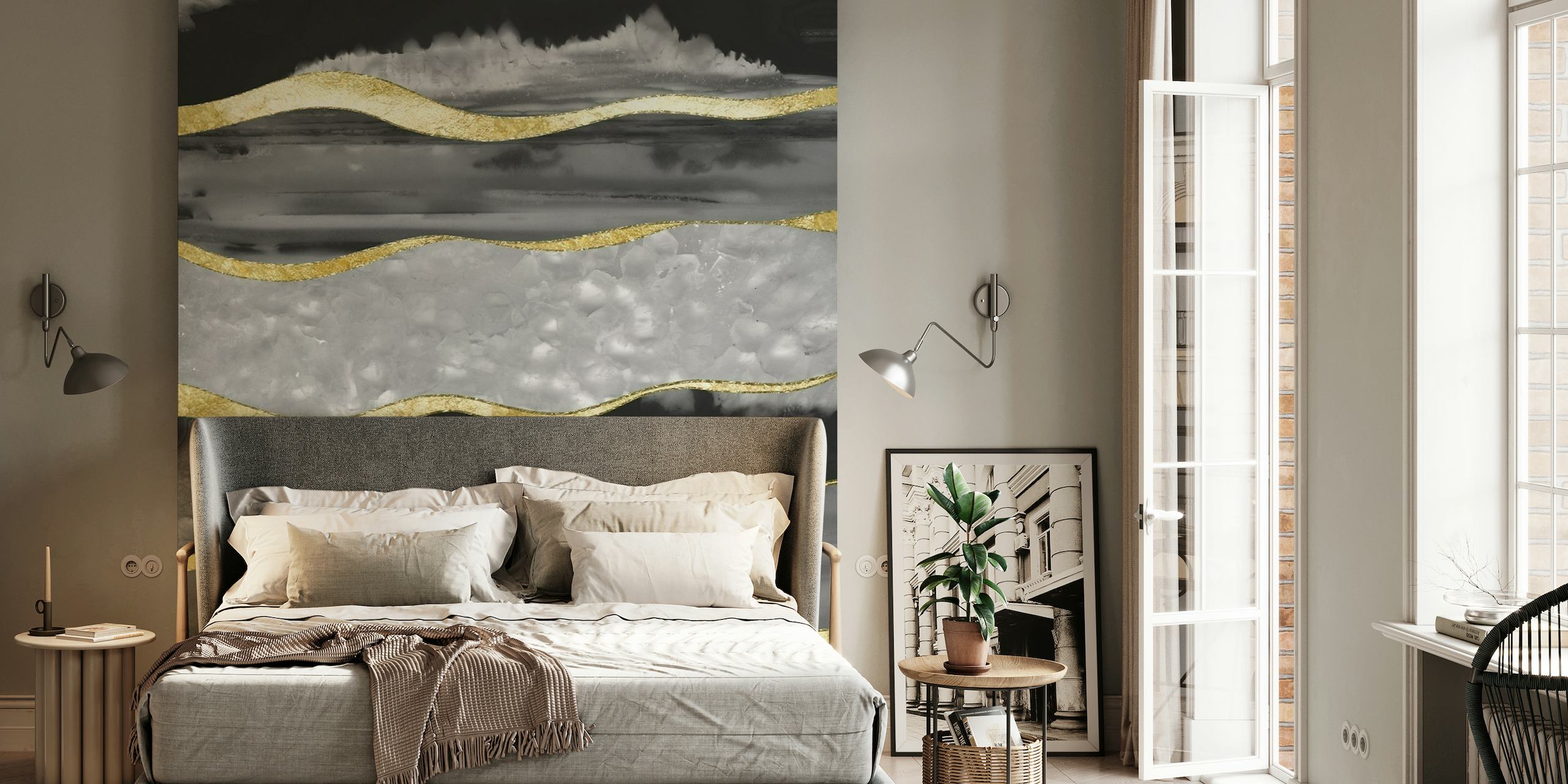 Agate Gold Stripe Glam 1 wallpaper