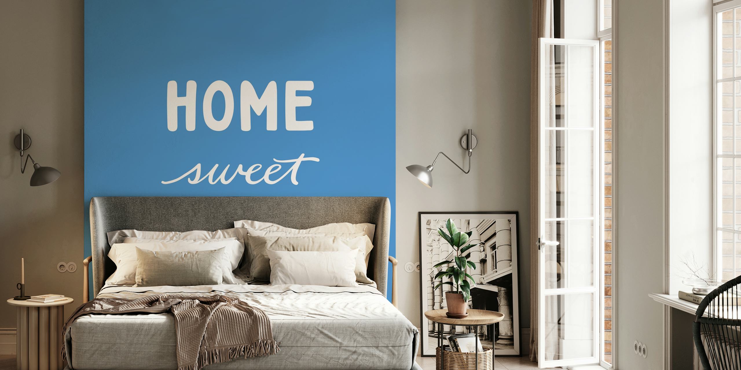 Home Sweet Home Blue wallpaper in a room