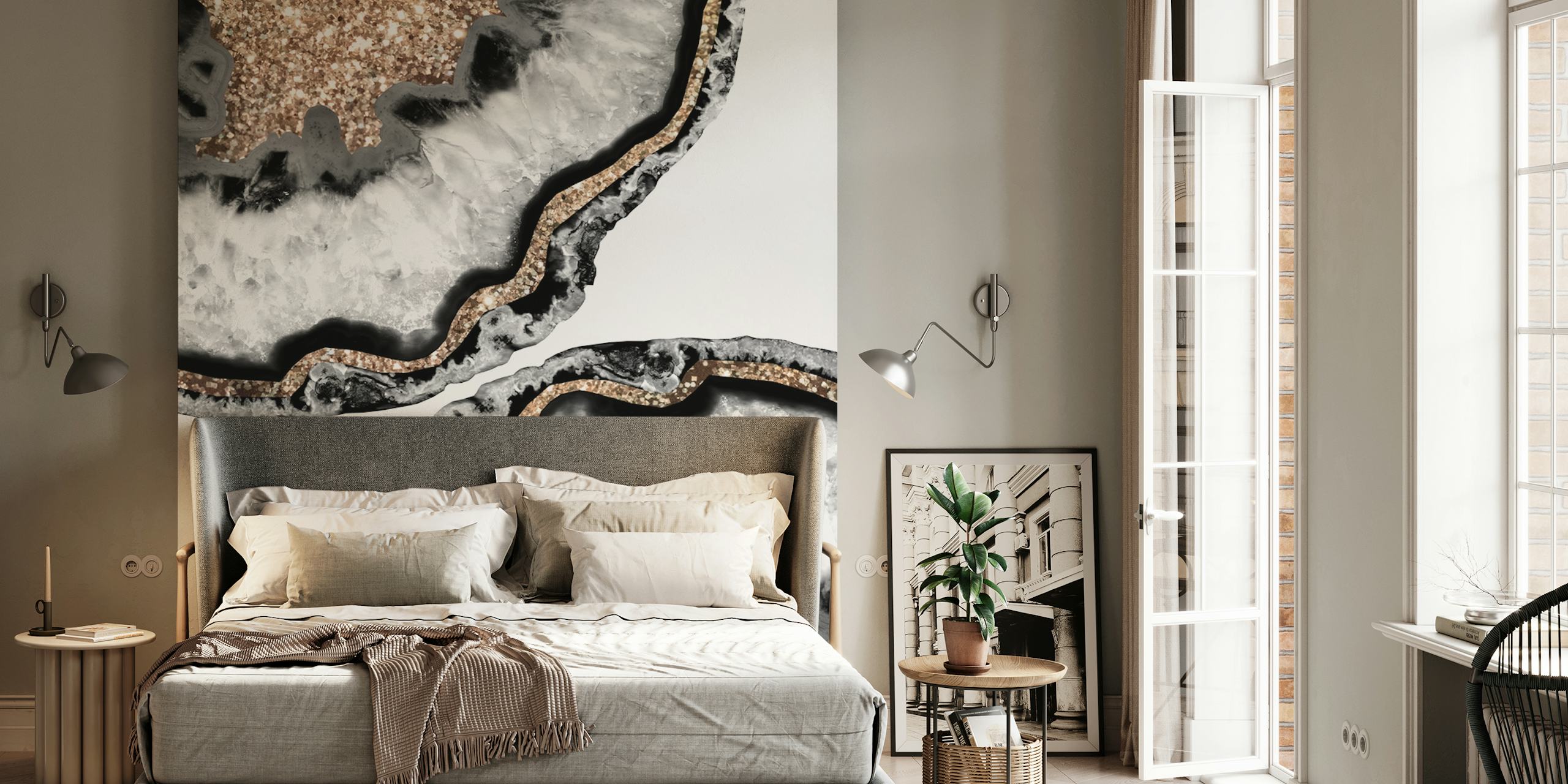 Yin Yang Agate Glitter Glam 7 tapetti huoneessa