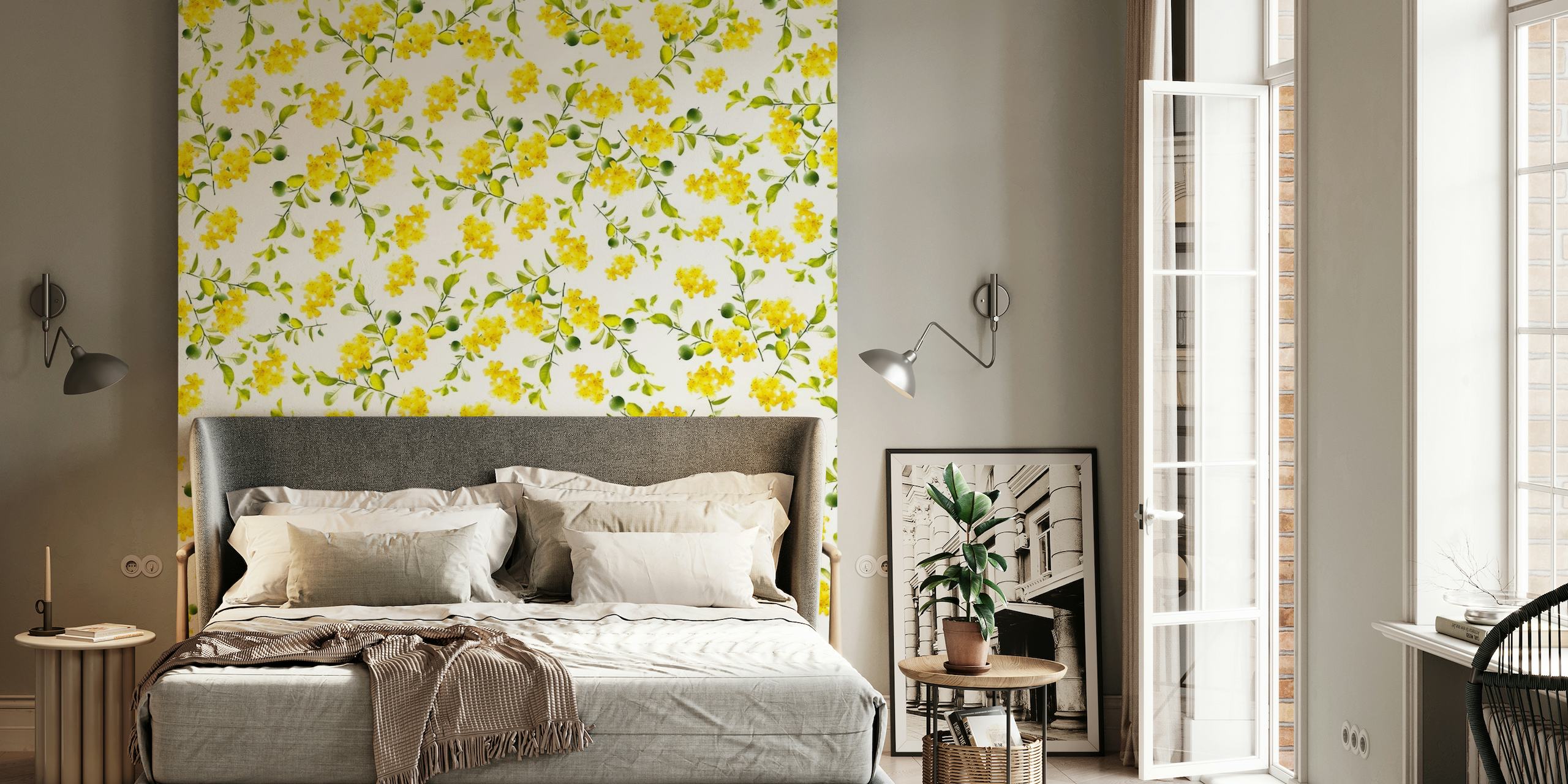 Yellow Flower Pattern 1 wallpaper