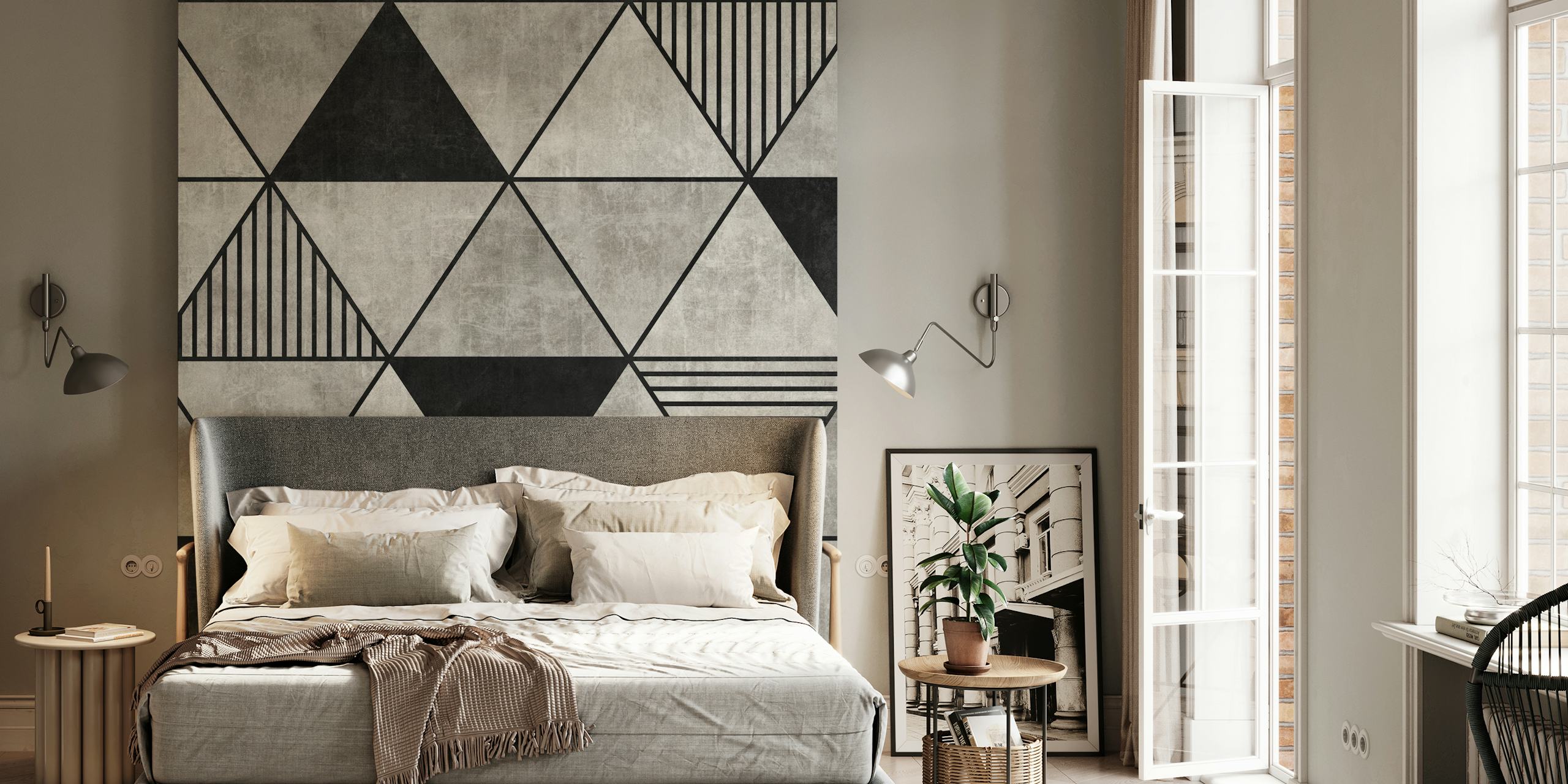 Fototapete Abstraktes geometrisches betondreiecksmuster