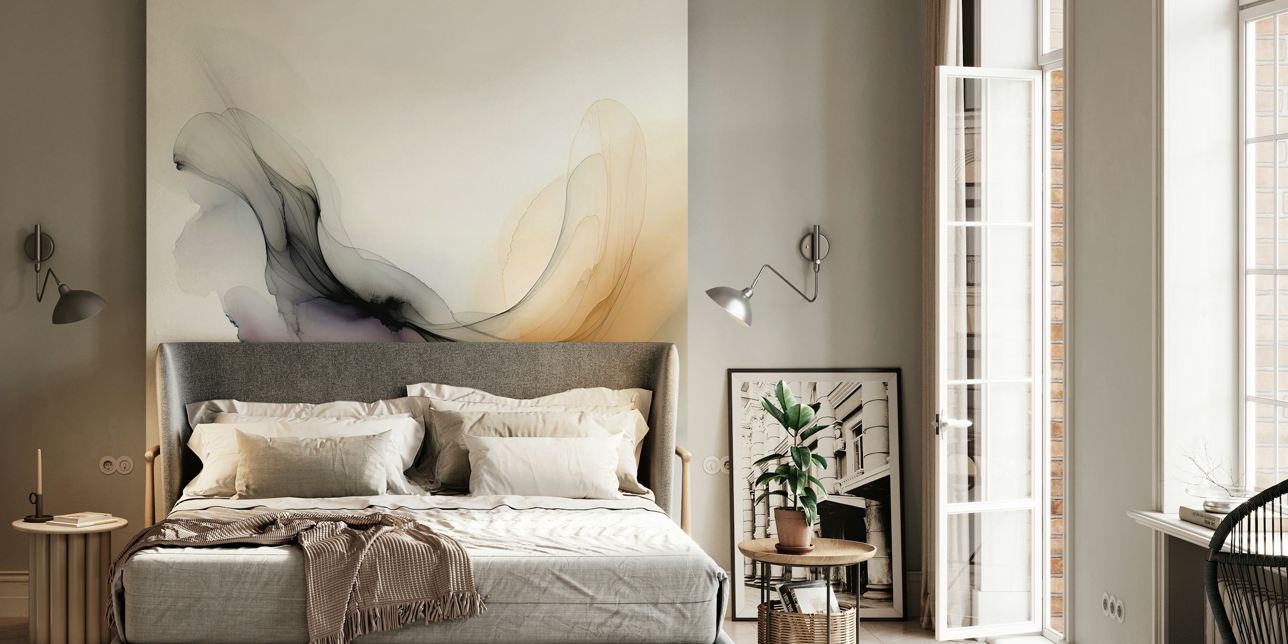 Dreamy Ink Flow wallpaper in a room