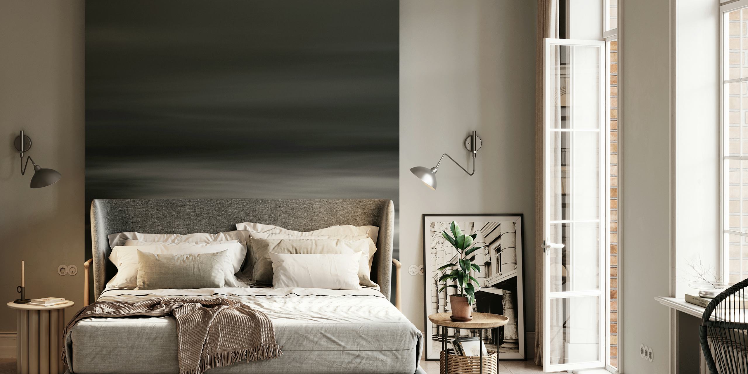Whispering Tides behang in een moderne kamer