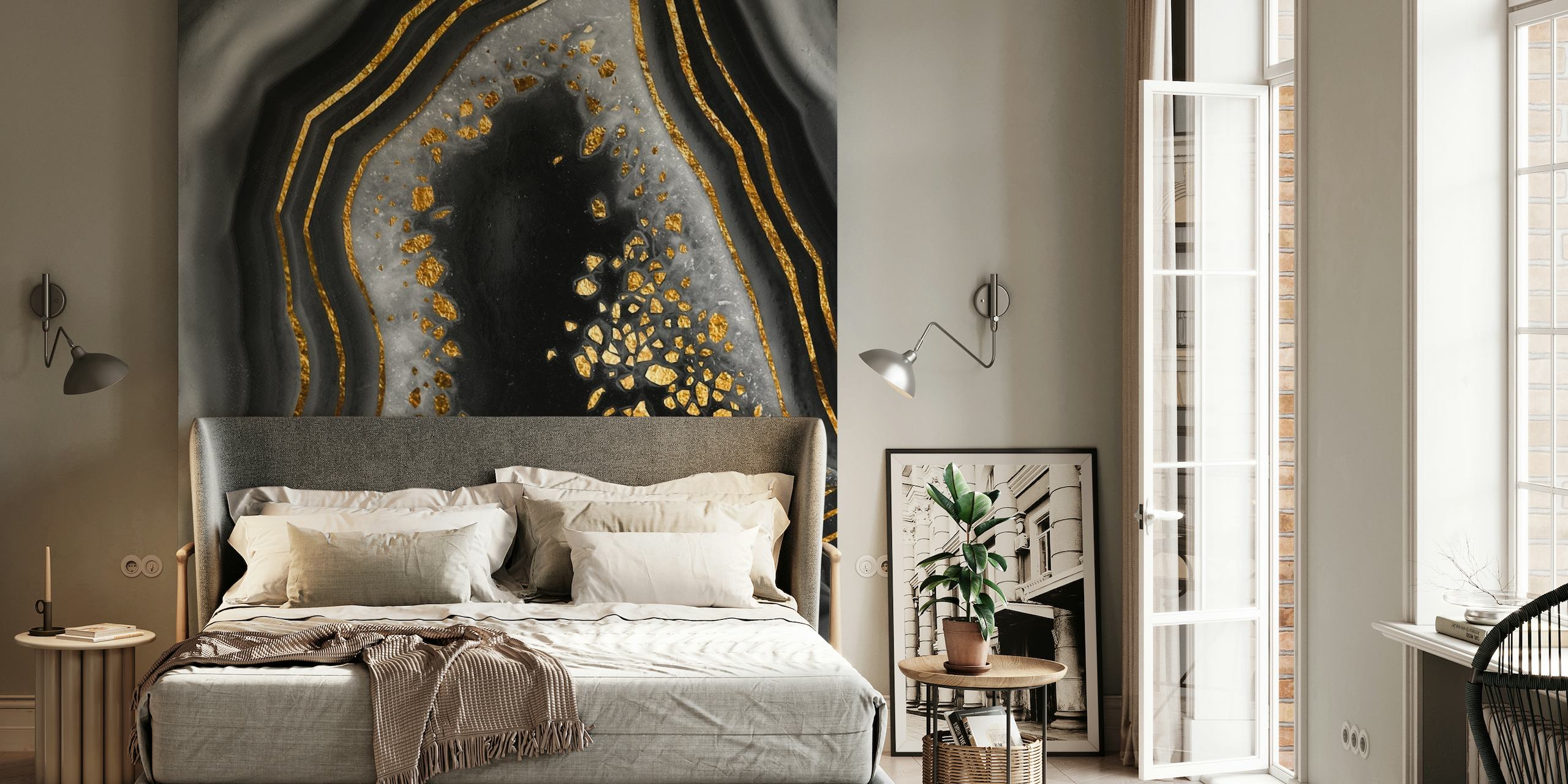 Agate Copper Gold Glam Night 1 wallpaper