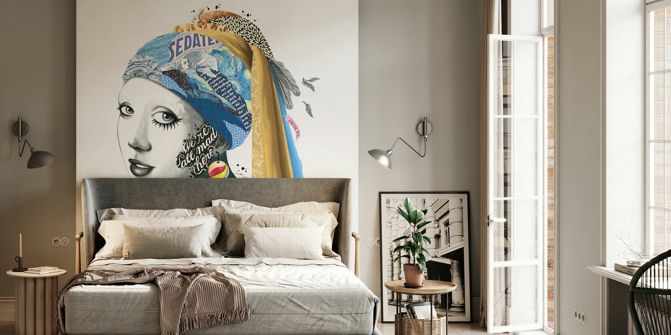 Design mural artistique avec Girl with a Pearl Earring