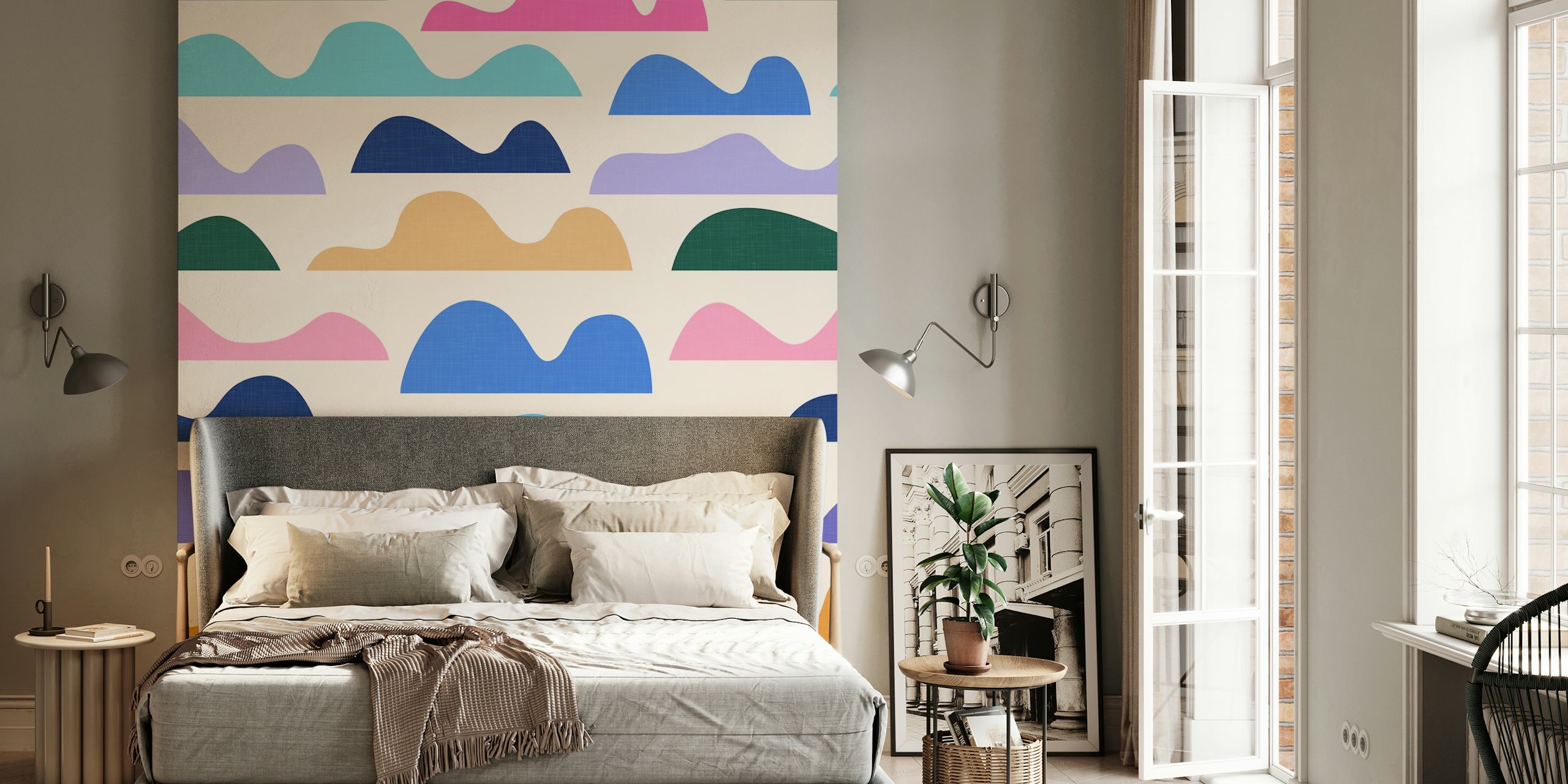Playful Shapes Colorful Modern Landscape WM
