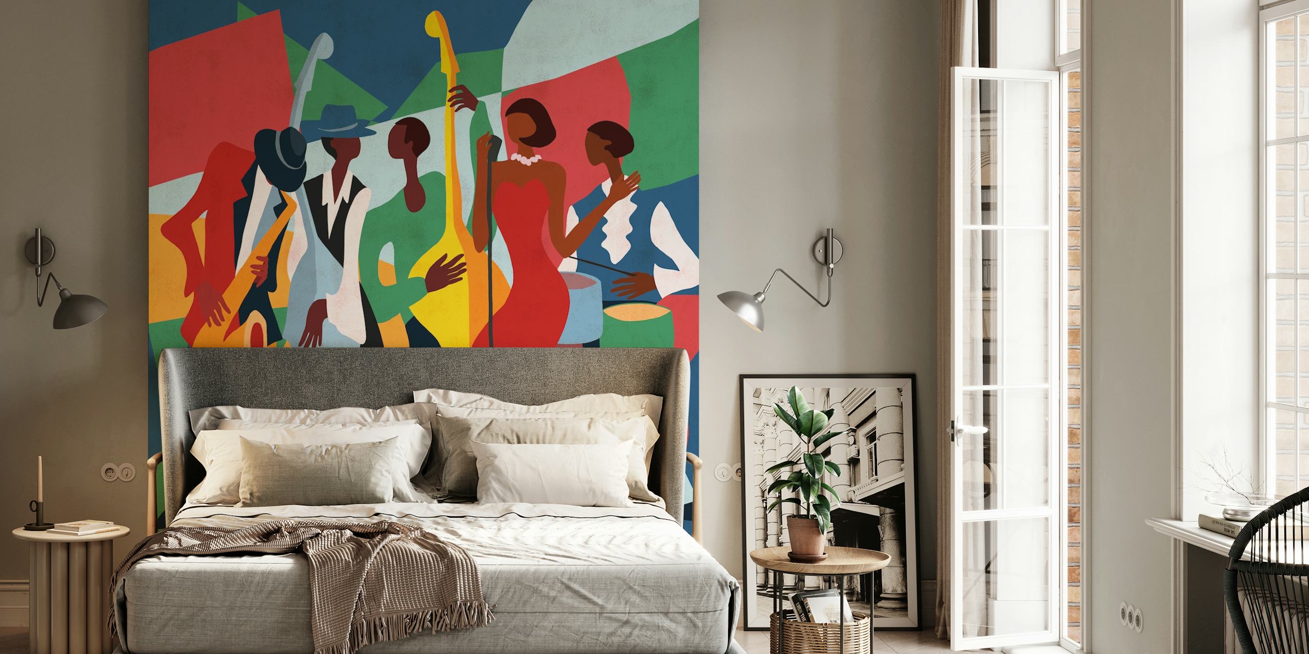 Vibrant Jazz wallpaper in a room