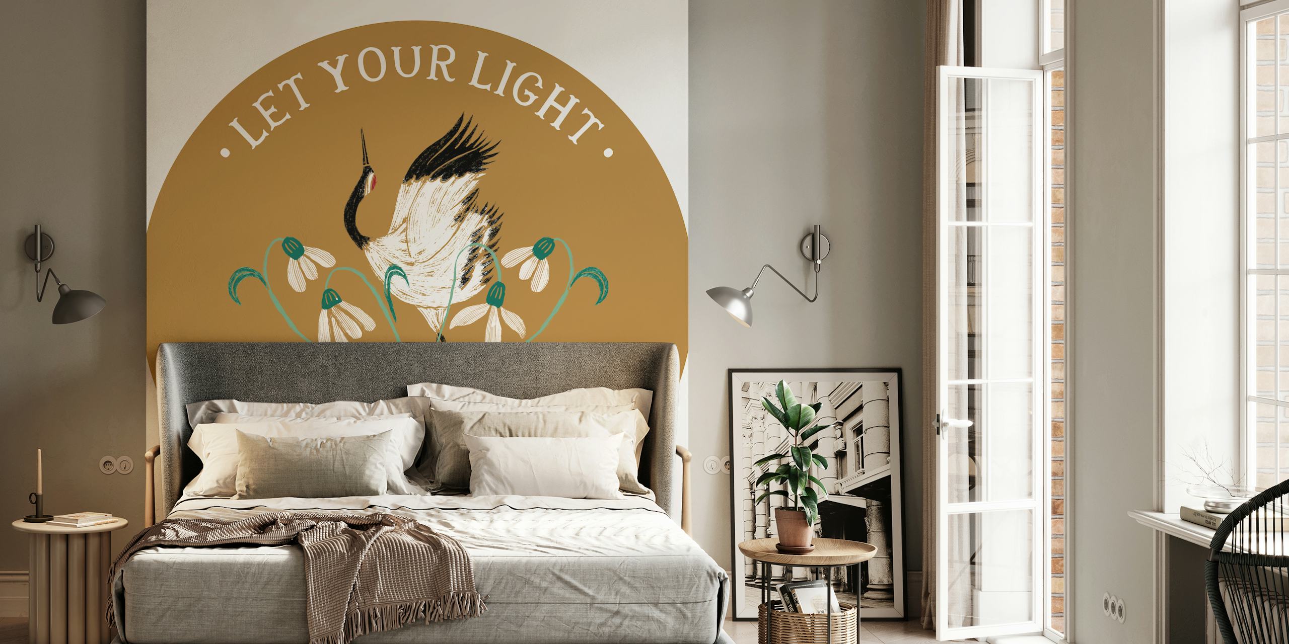 Light Unfolds with Grace ταπετσαρία σε ένα δωμάτιο