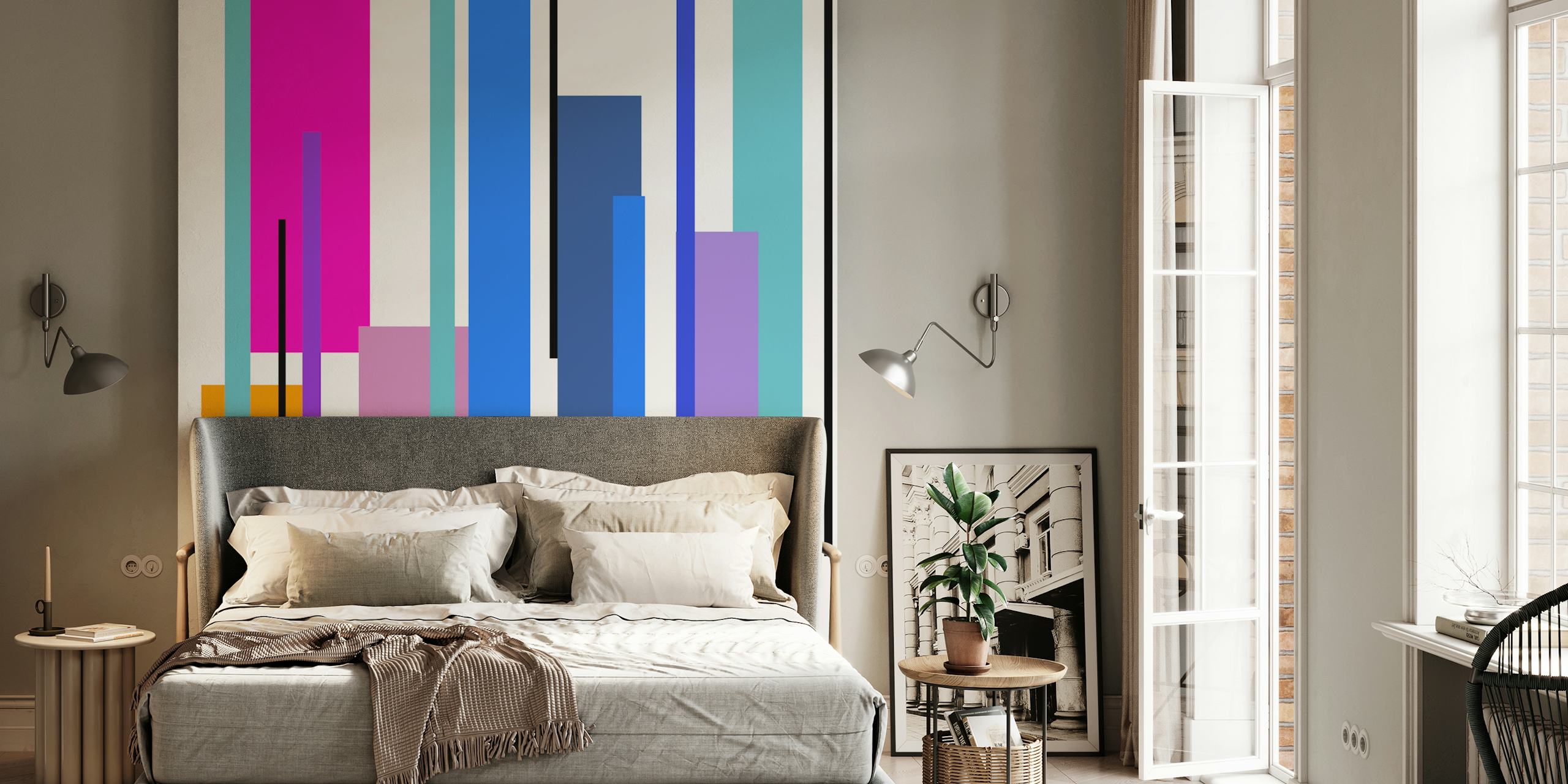 Tapeta Lines Art u modernoj sobi