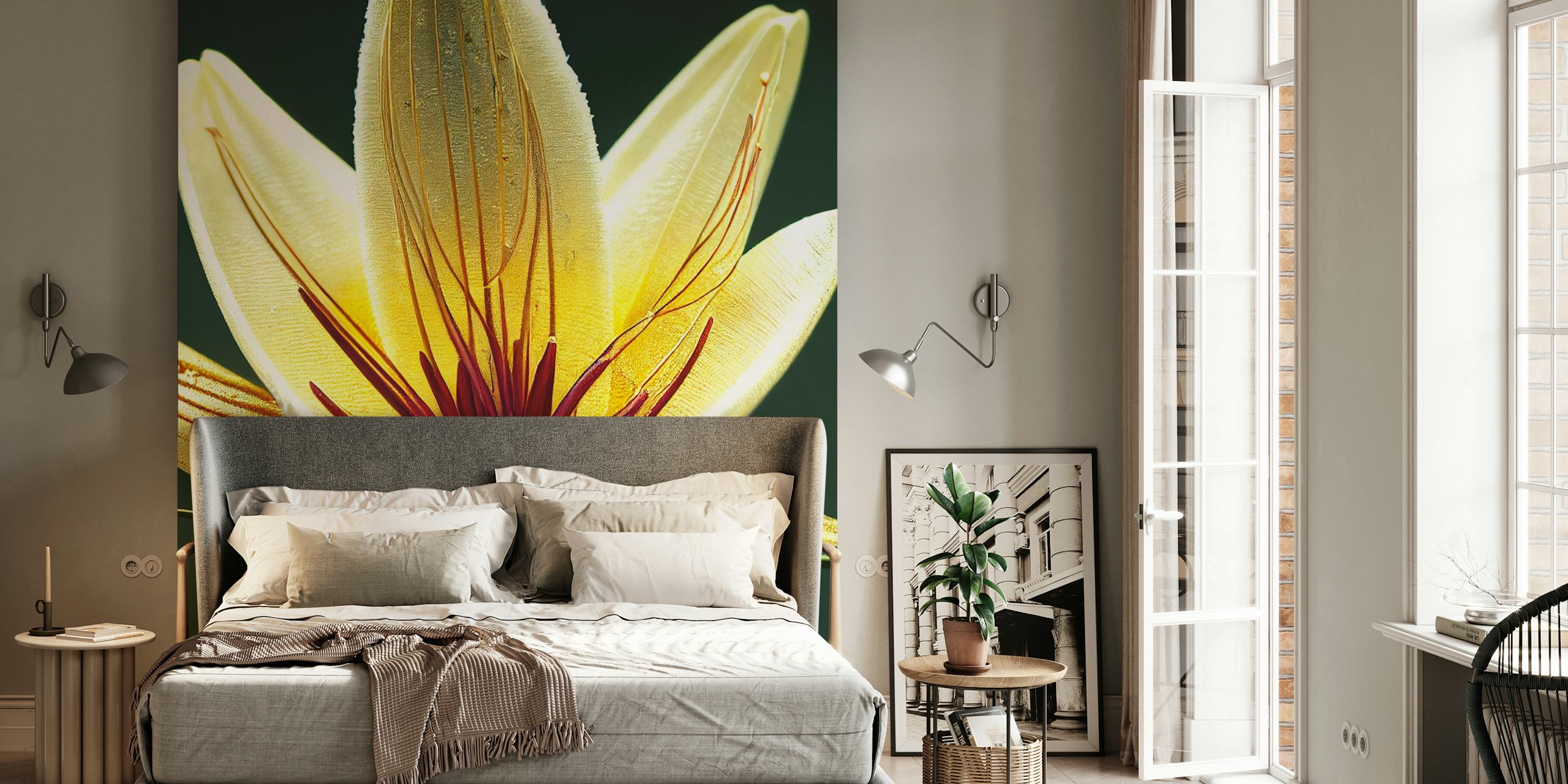 Radiant Blossom Glow tapetti huoneessa