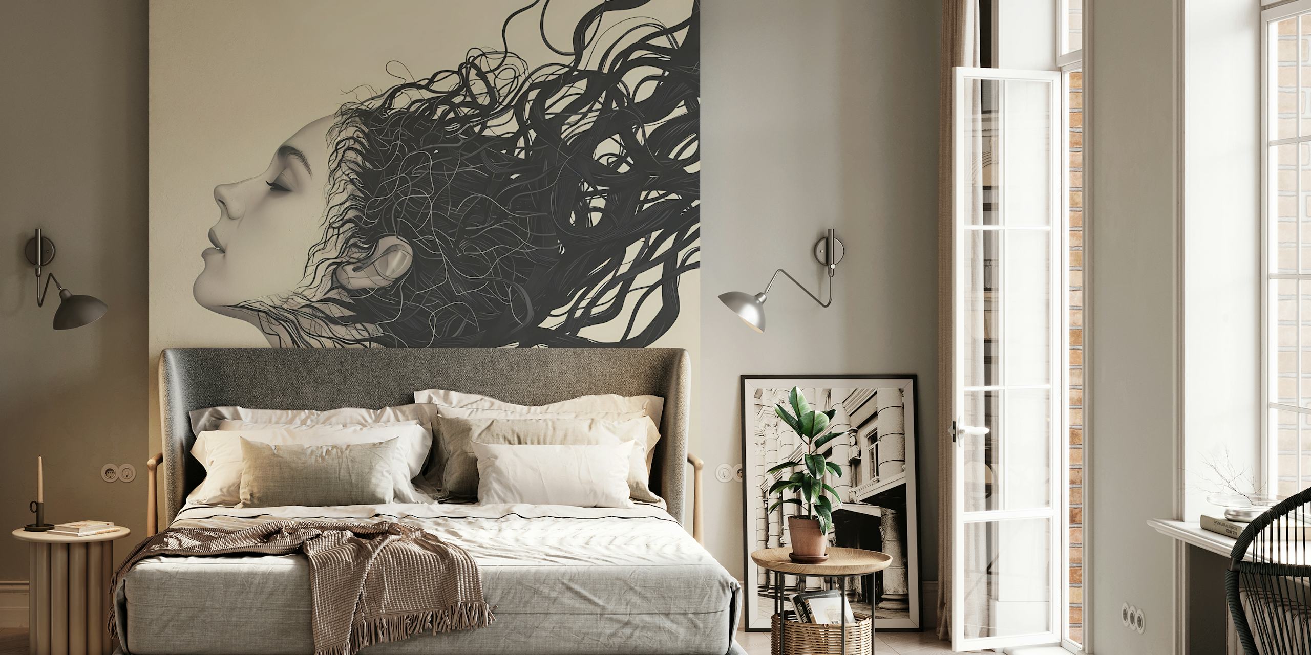 Freedom 1 behang getoond in een kamer