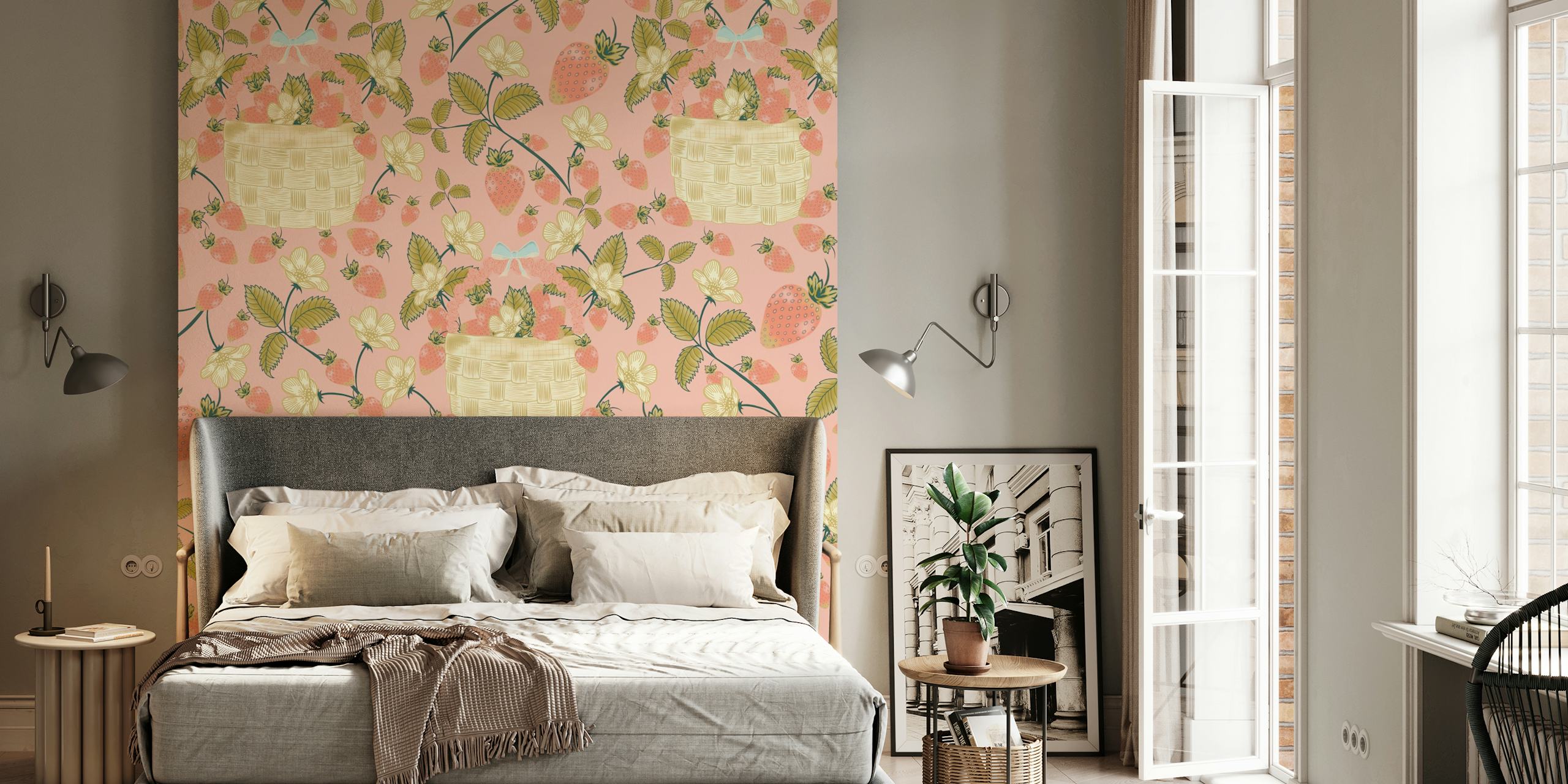 Strawberry Harvest tapetti huoneessa