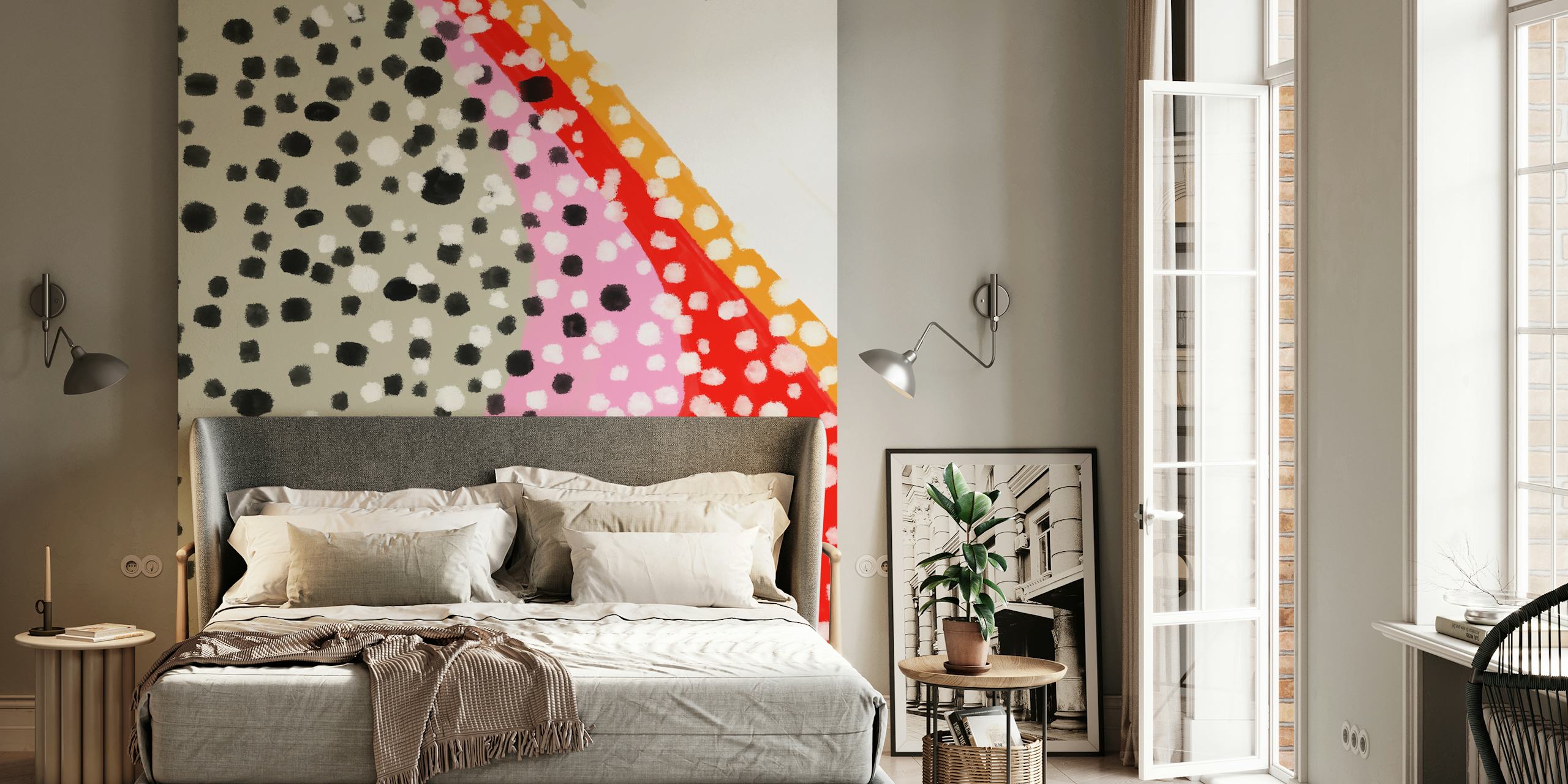 Kolorowa tapeta Crazy dot w pokoju