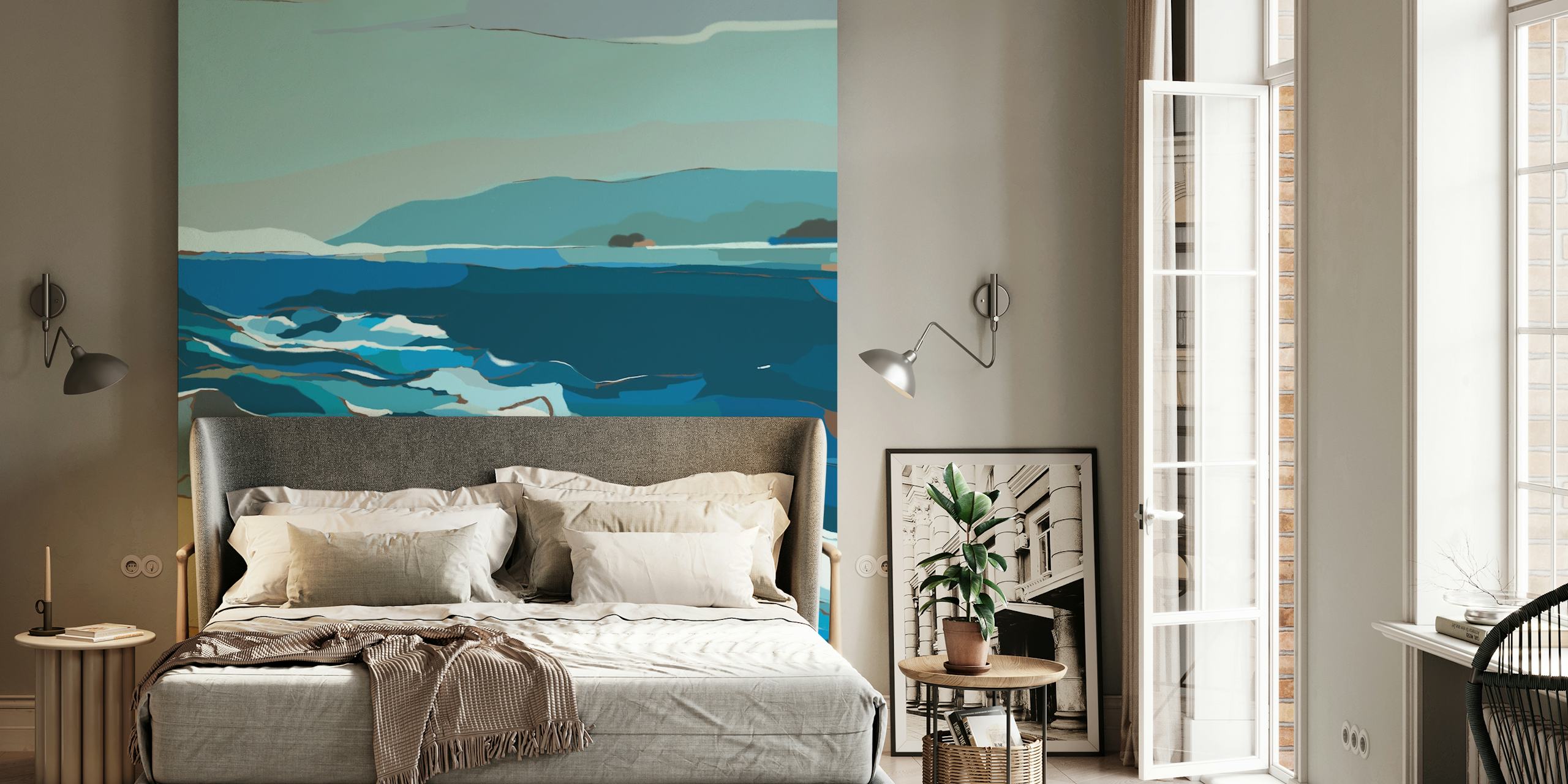 Azure Coastline wallpaper in a room