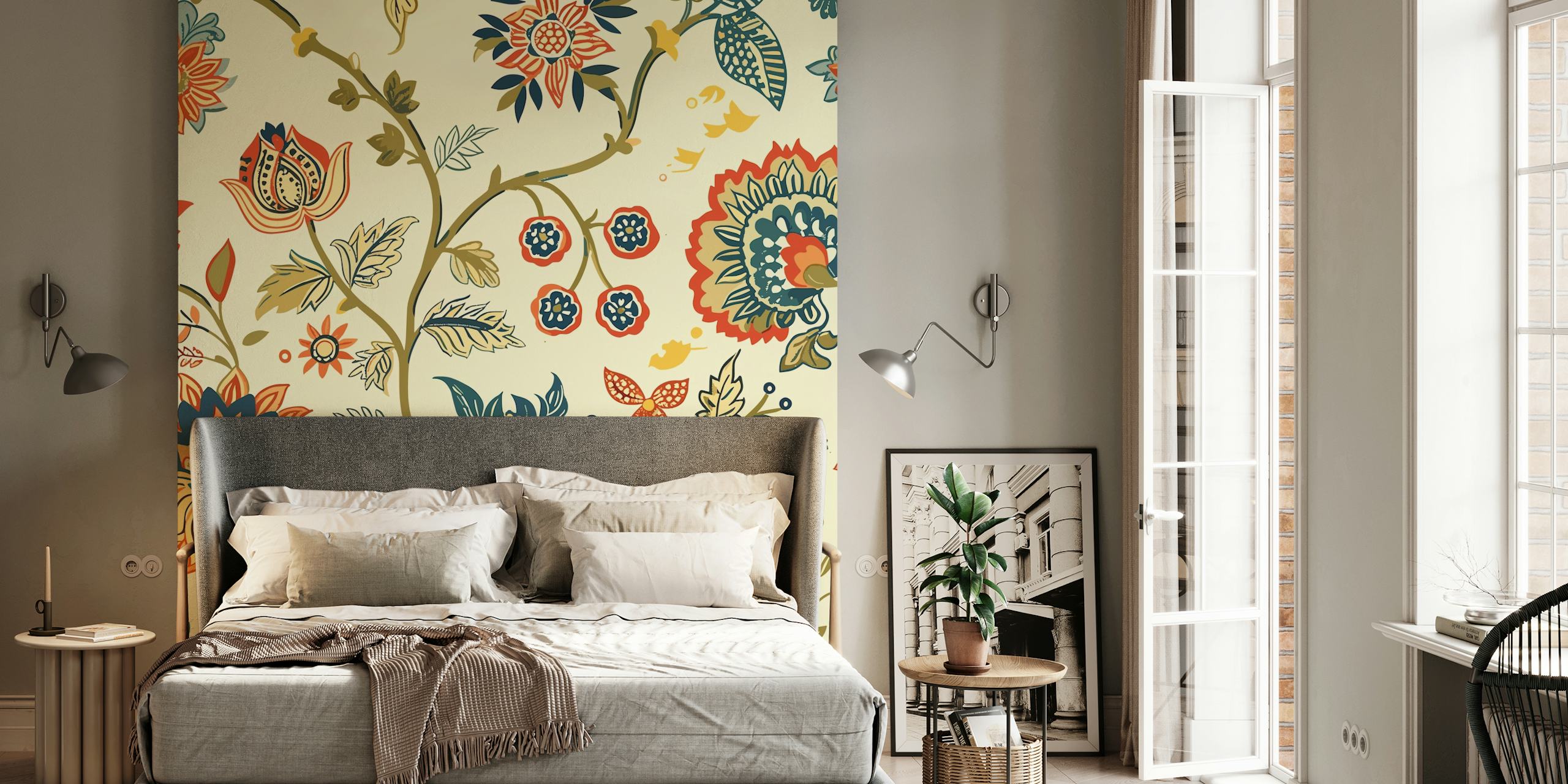 Ornamental Blooms of India Tapetdesign