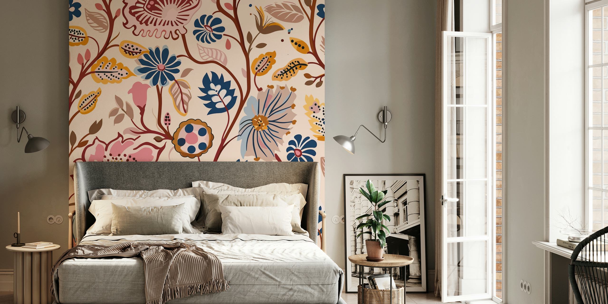 Indian Ornamental Bloom wallpaper design