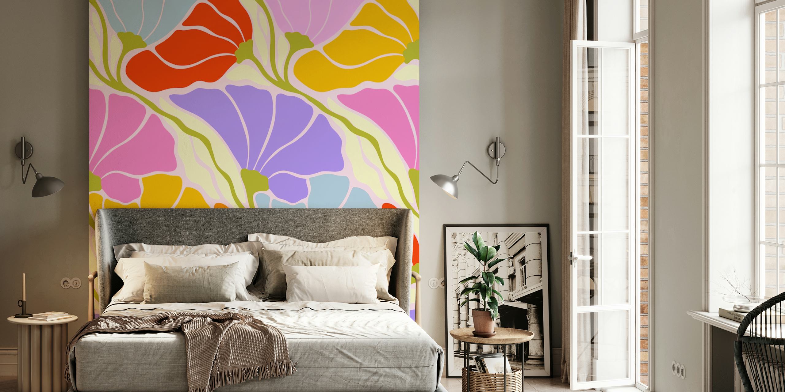 Nouveau Fan Floral Dance wallpaper in a room