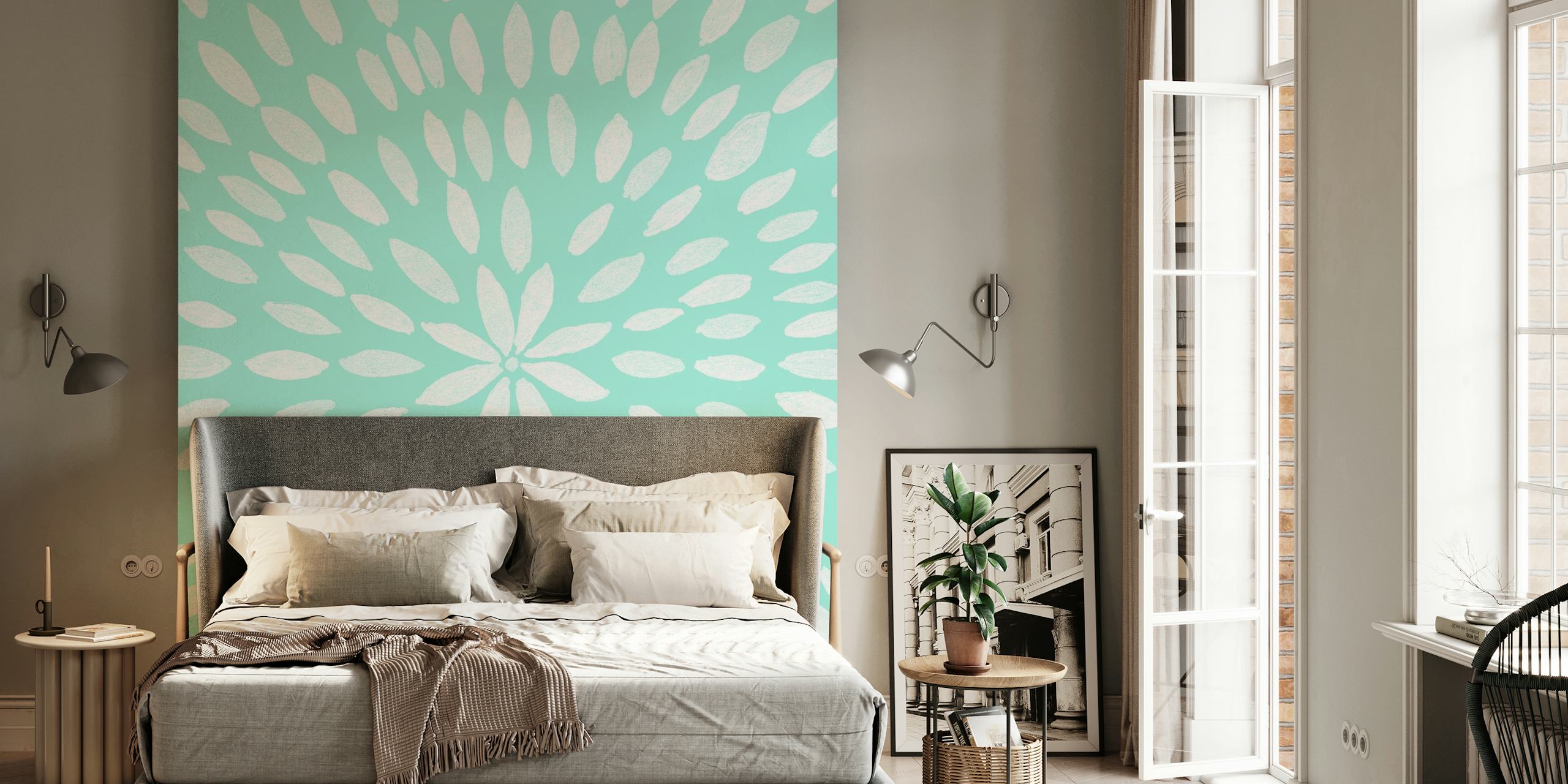 Mandala Flower 9 wallpaper displayed in a room