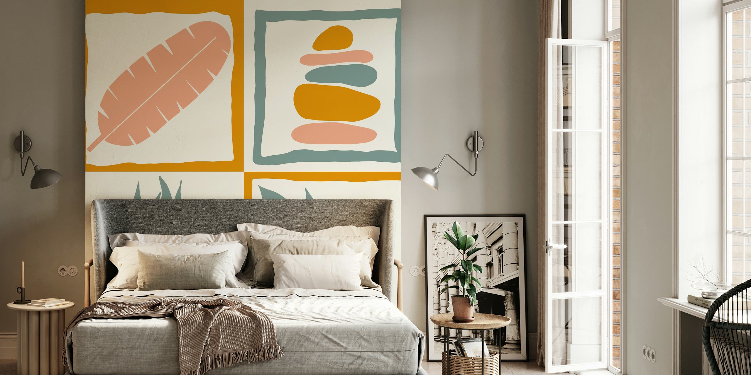 Tapeta Abstract Leaf Arrangement u sobi