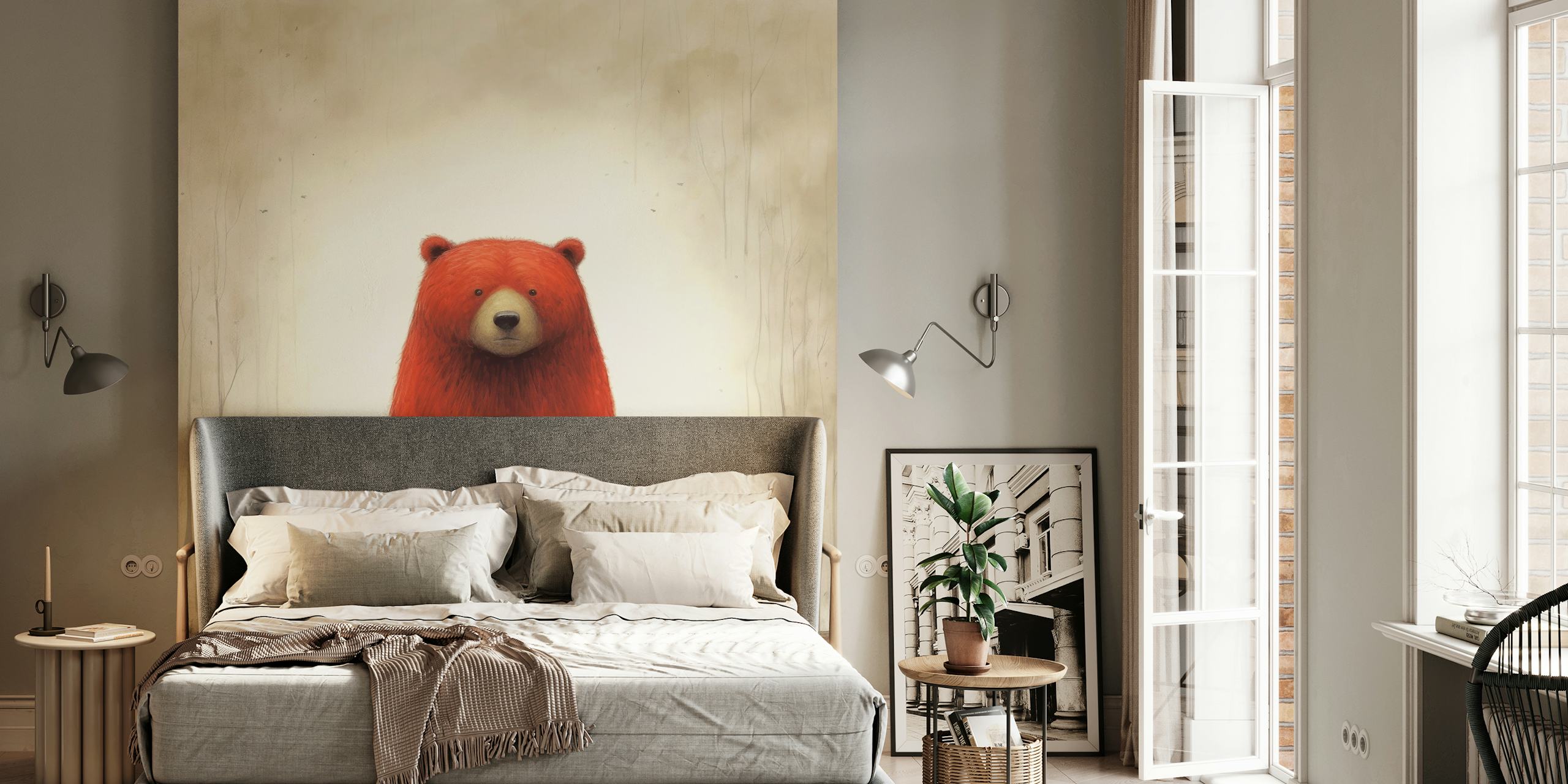 Minimal Grizzly Bear Spirit wallpaper in a room
