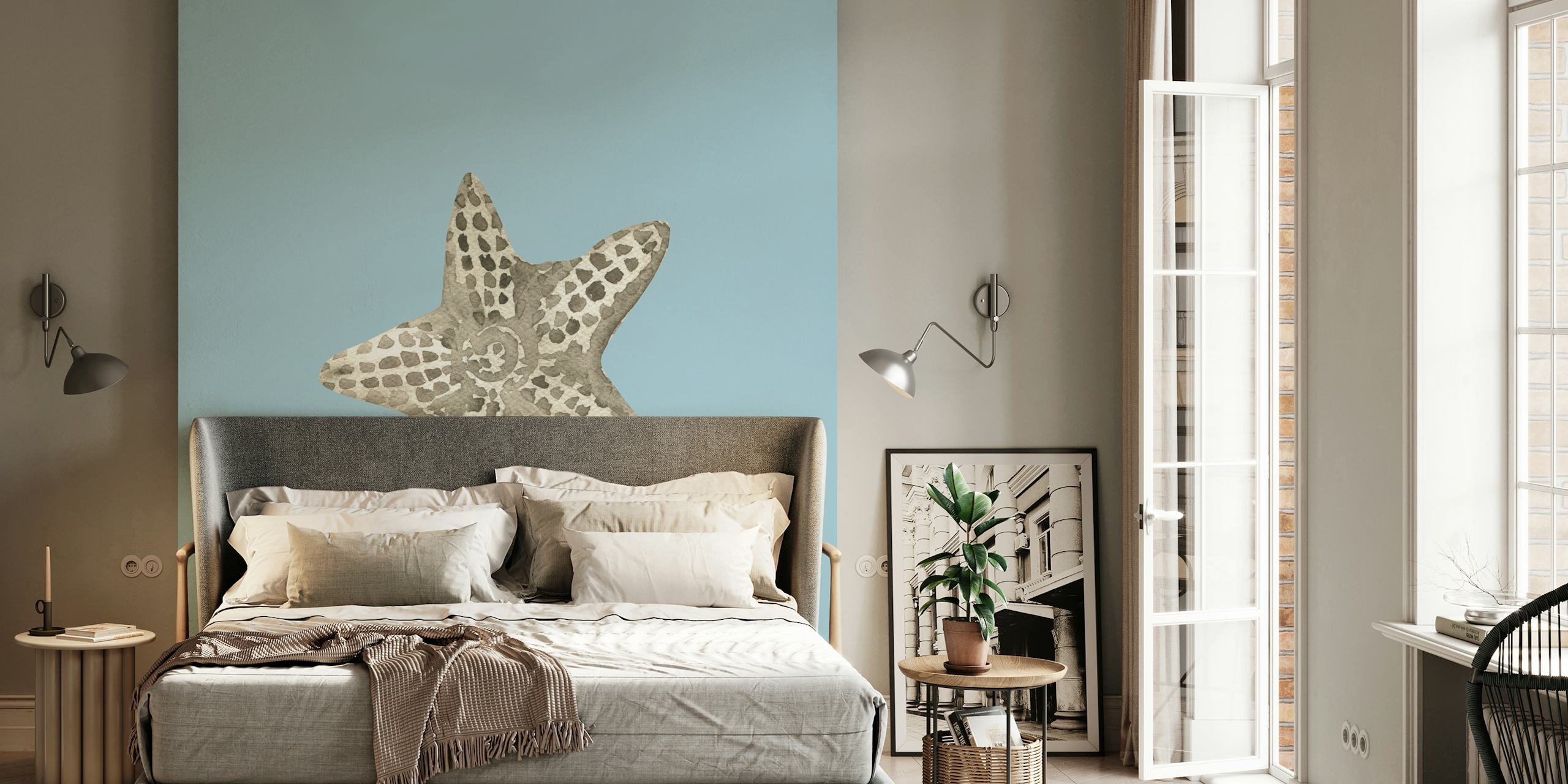 Papel de parede estrela-do-mar em um quarto