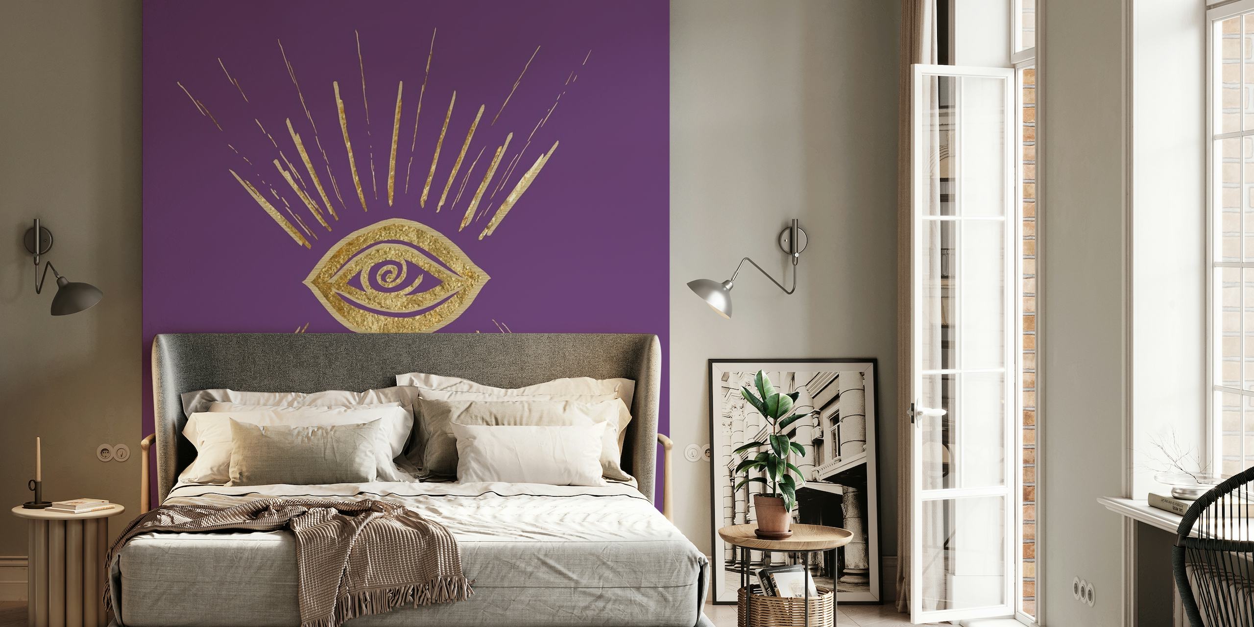 Evil Eye Gold on Purple 1 wallpaper