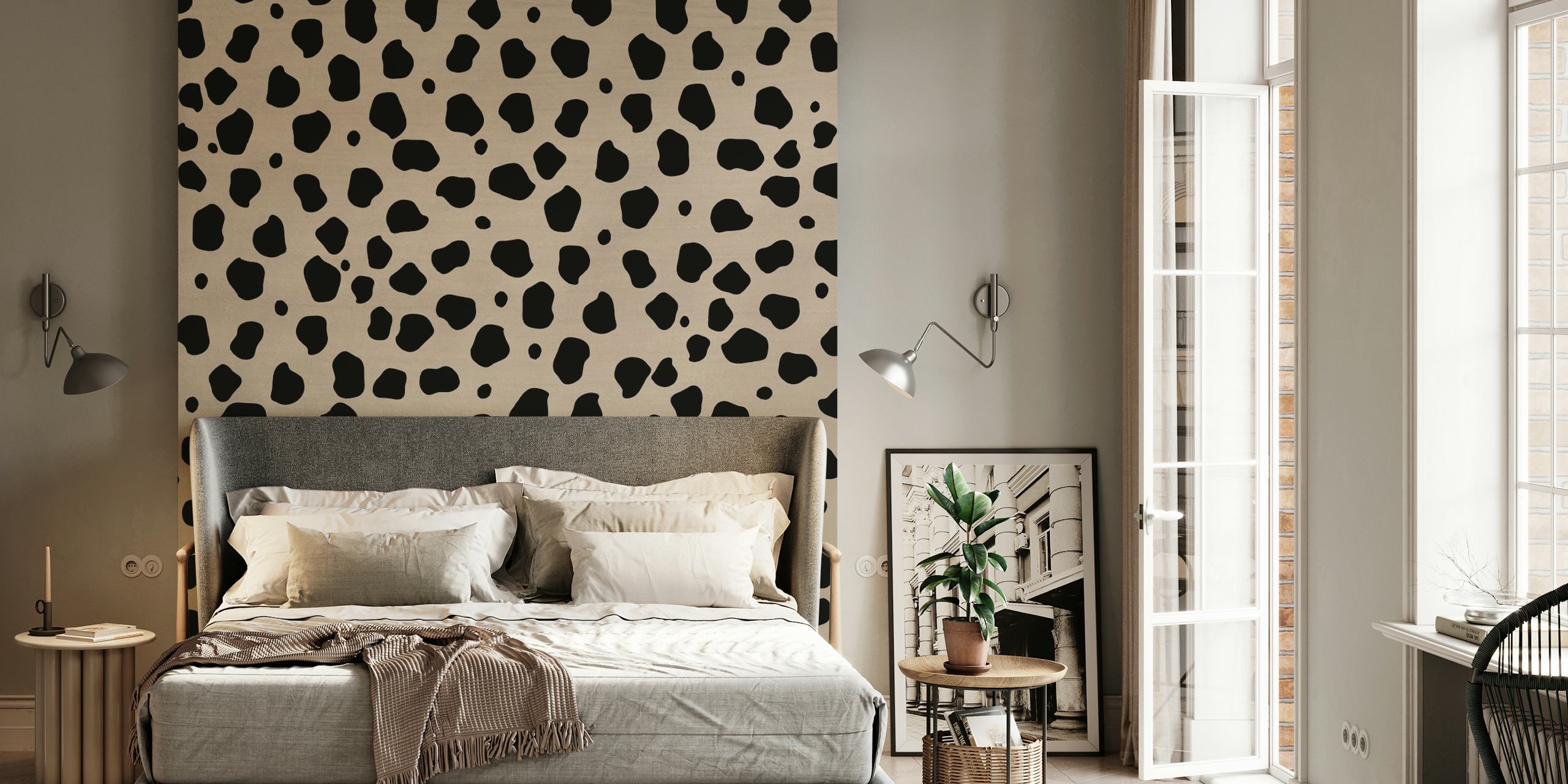 Cheetah Animal Tan Black 2 Tapetenmuster