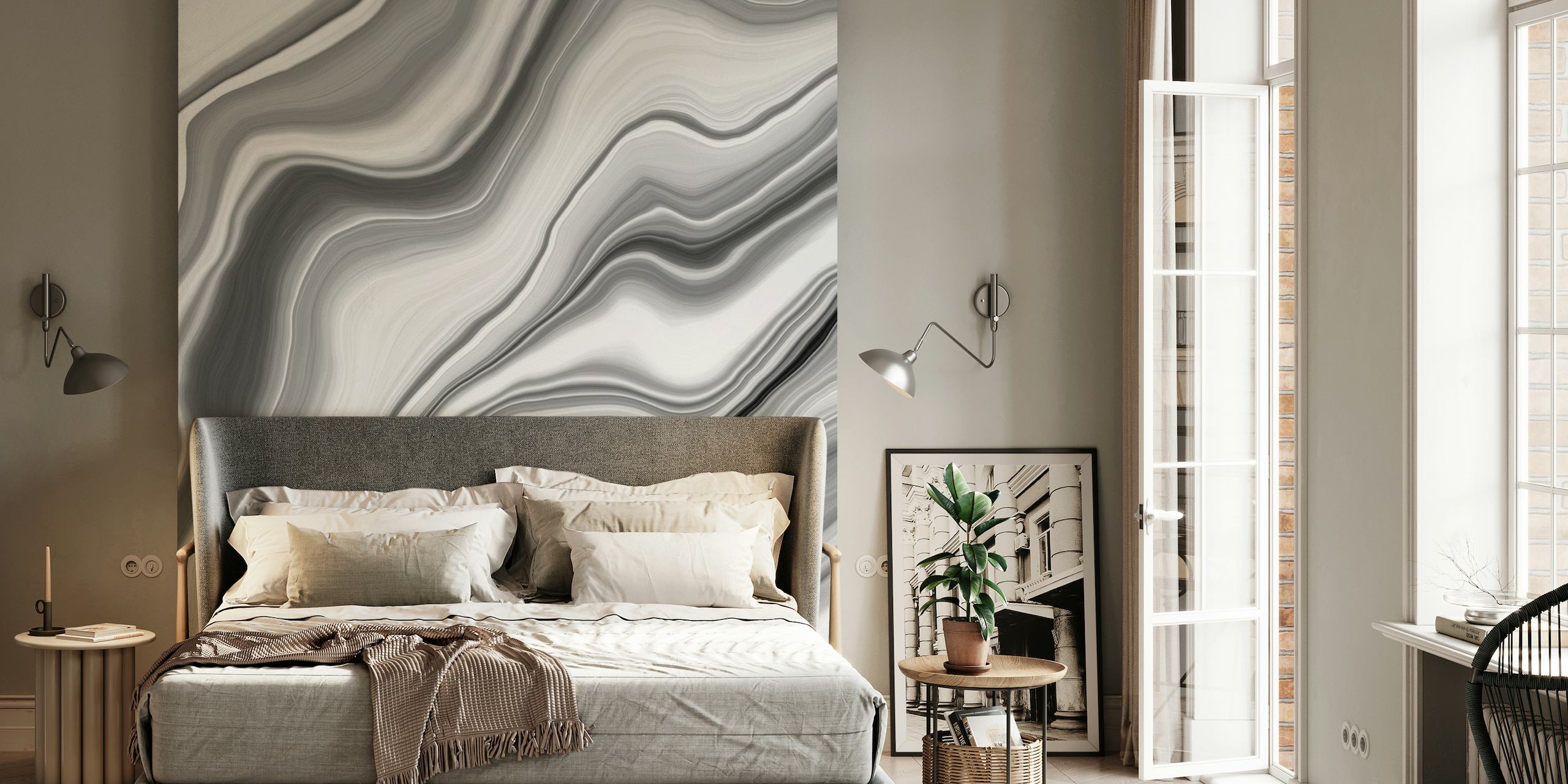 Liquid Gray White Agate 1 wallpaper