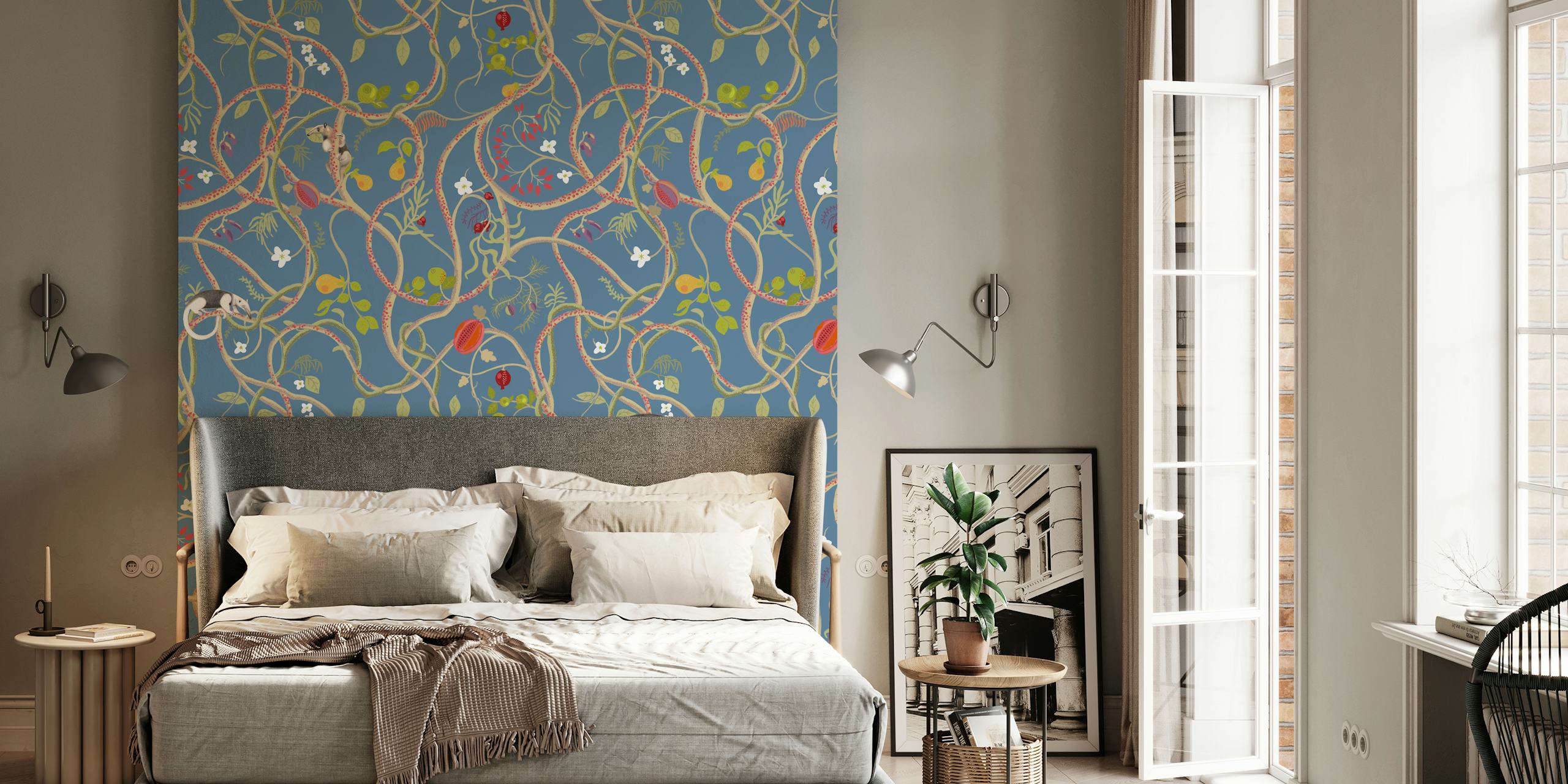 Anteaters-Tamanduas in Blue behang in een kamer