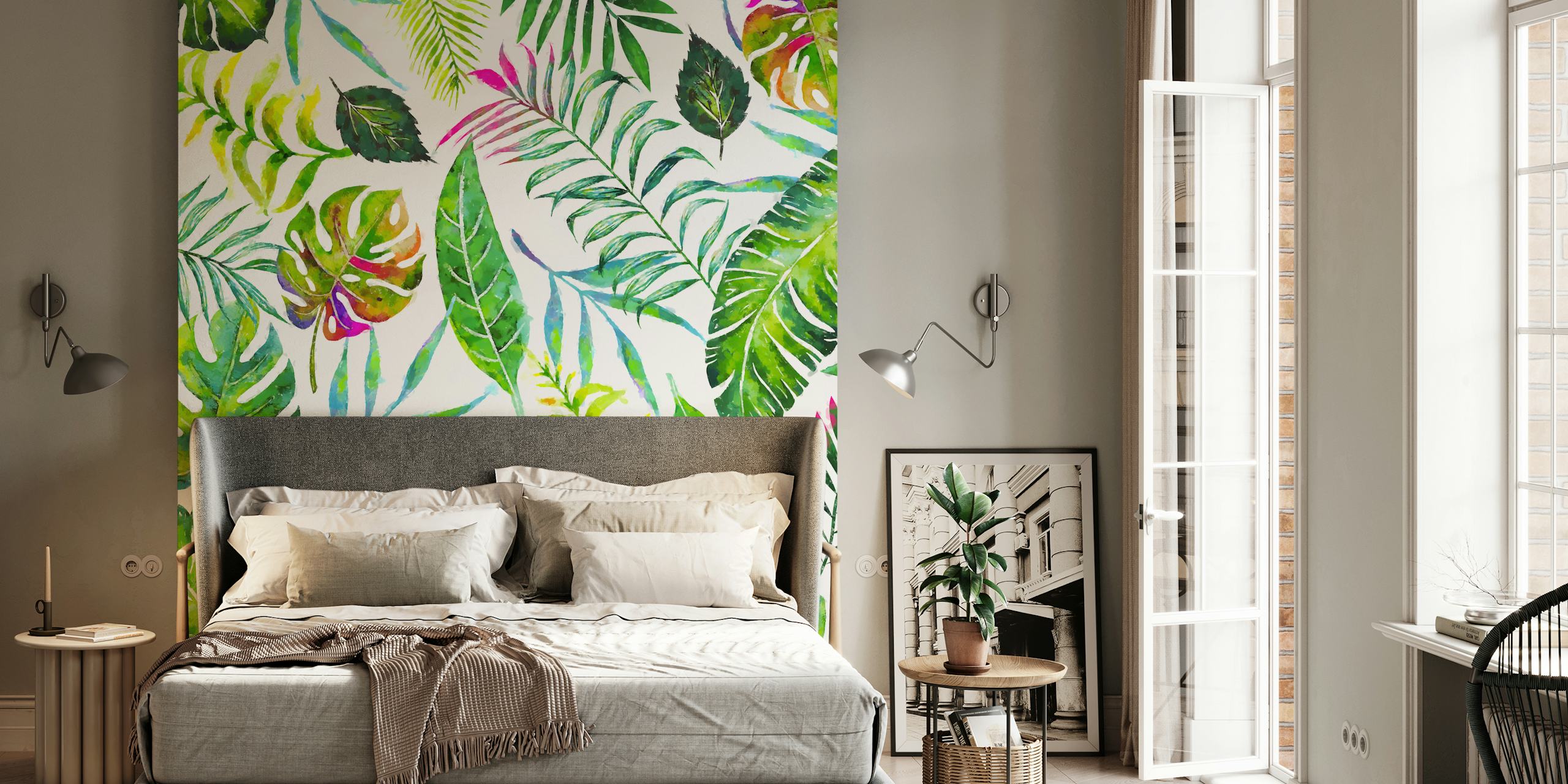 Tropical Flora tapet i et stilig rom