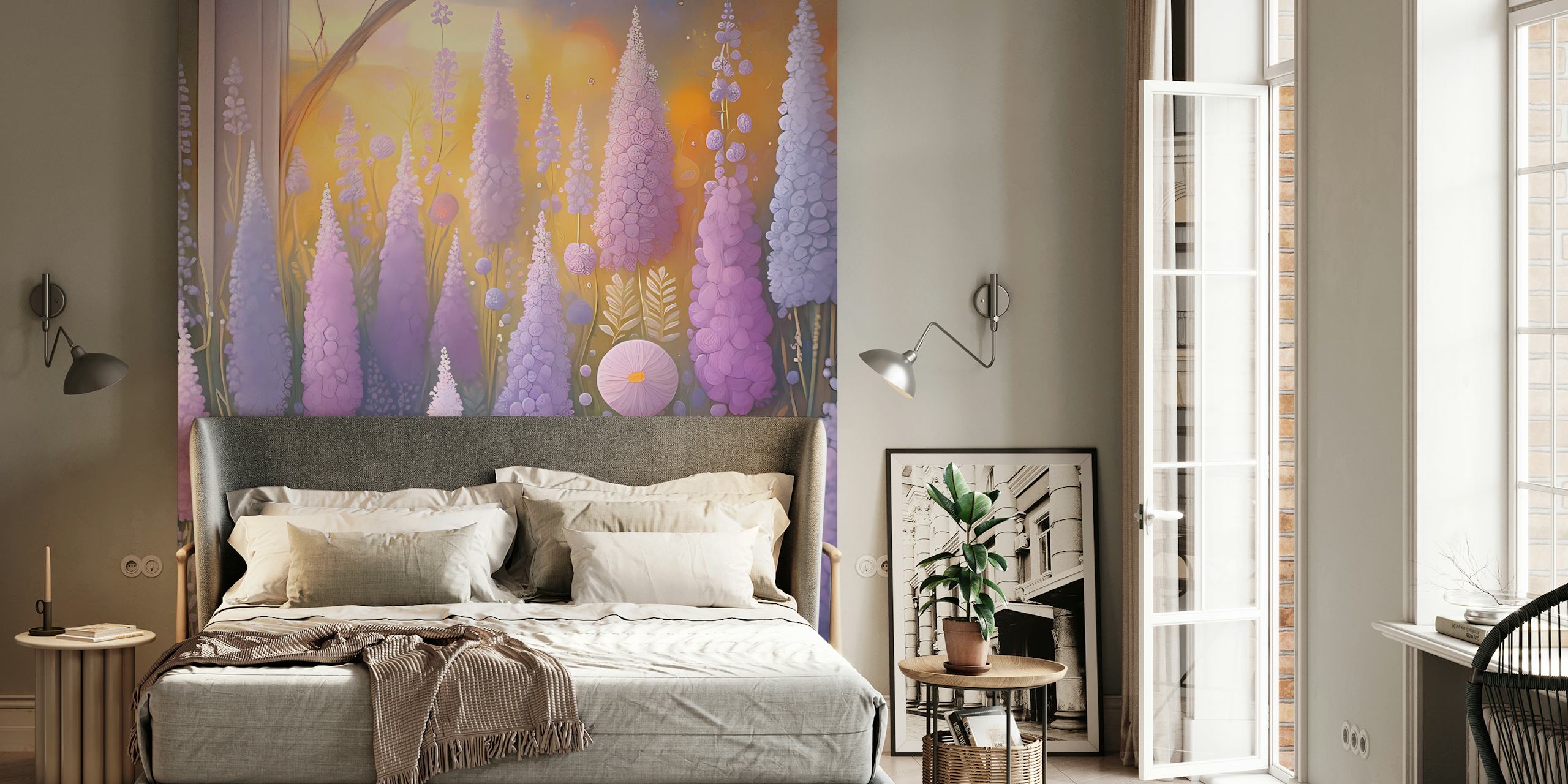 Magical Lavender Garden tapeta w pokoju