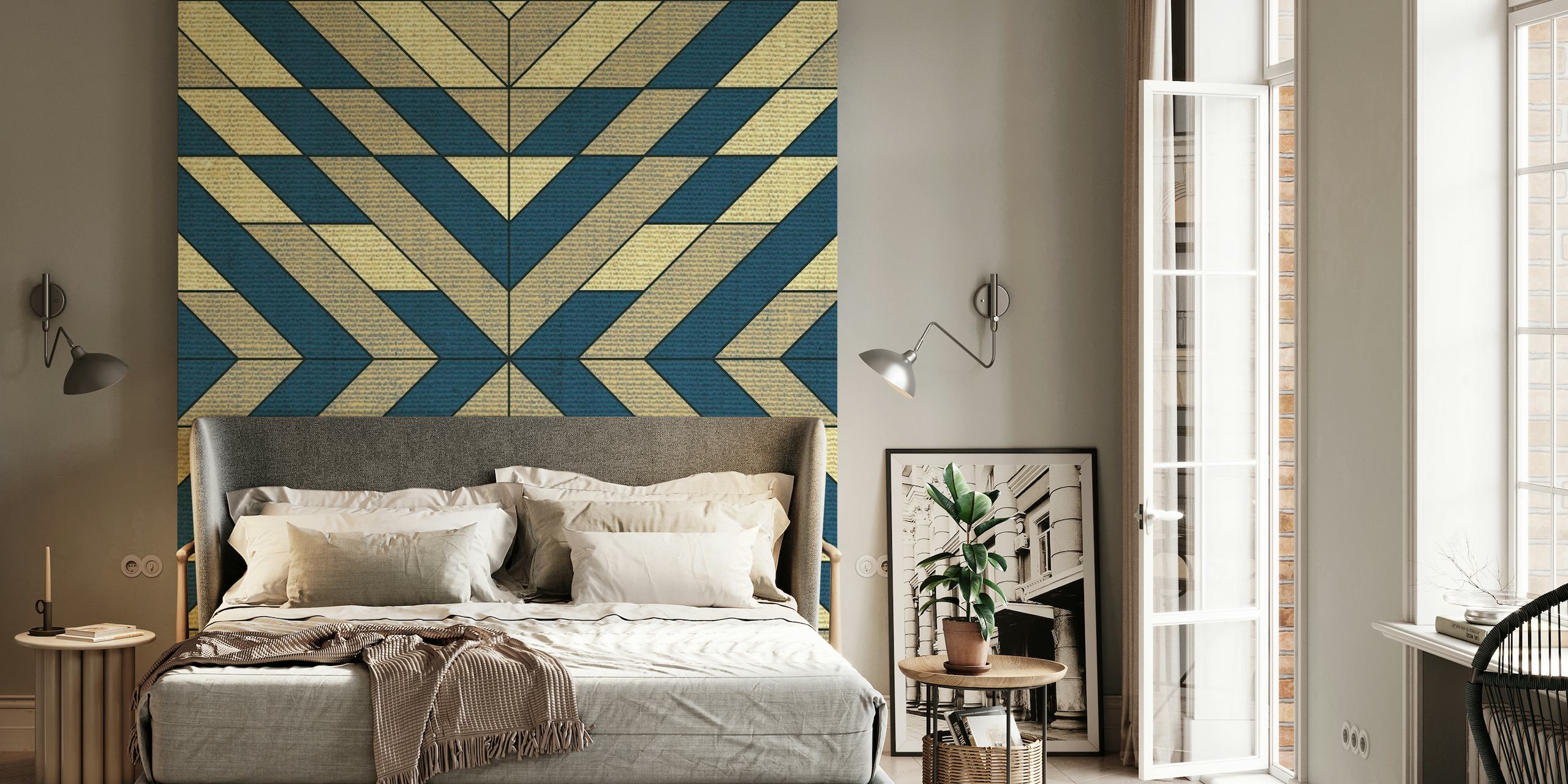 Geometric Symmetry on Textile wallpaper